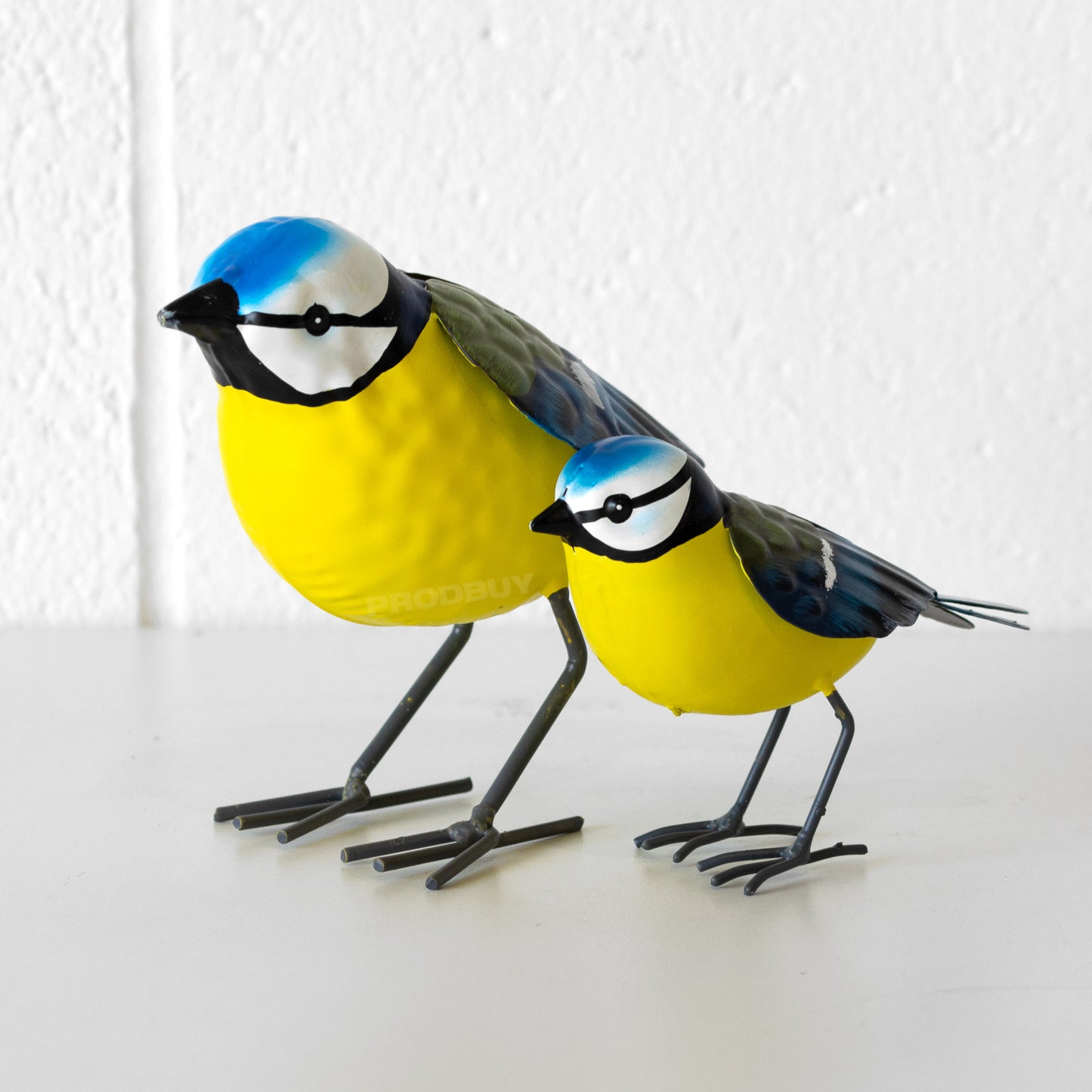Set of 2 Small Blue Tit Bird Garden Ornaments