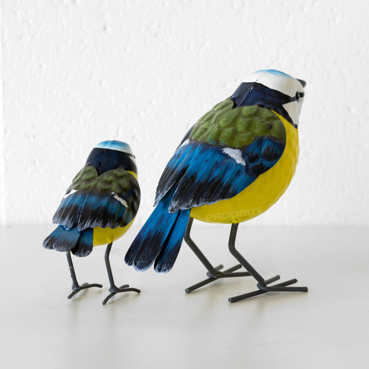 Set of 2 Small Blue Tit Bird Garden Ornaments
