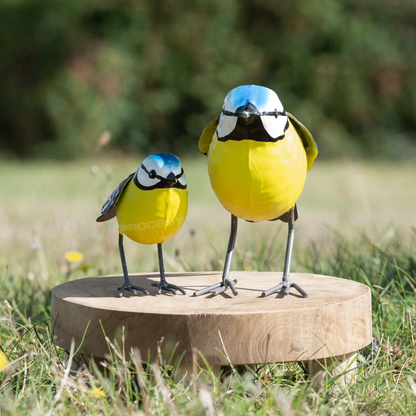 Set of 2 Small Blue Tit Bird Garden Ornaments