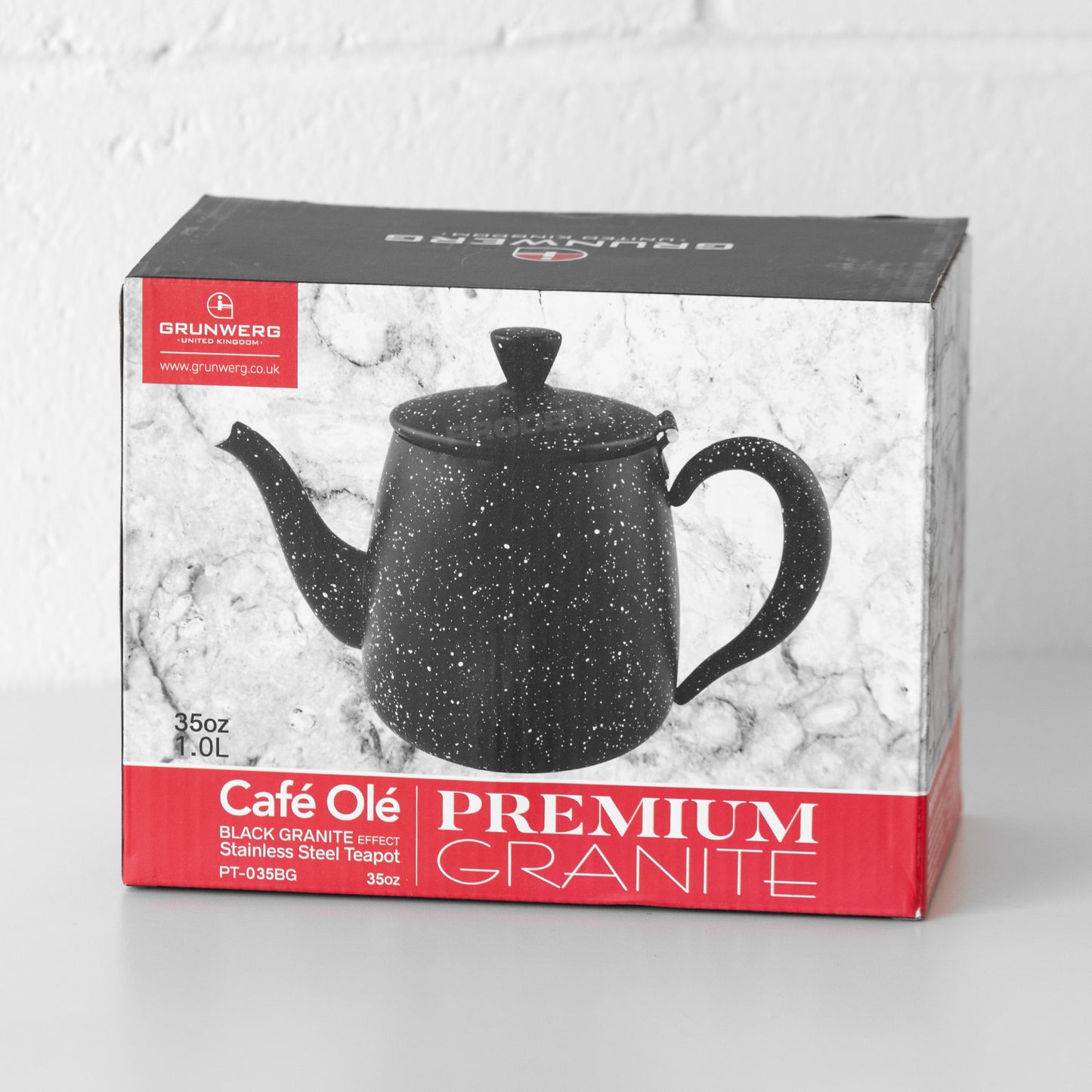 Black Stainless Steel 35oz Teapot