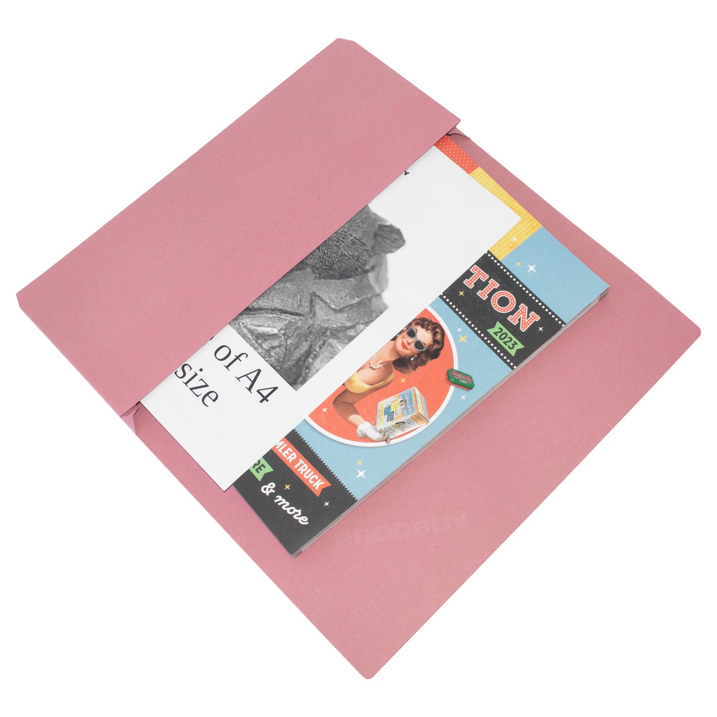 Set of 24 Buff Brown/Pink/Red Foolscap Document Wallets