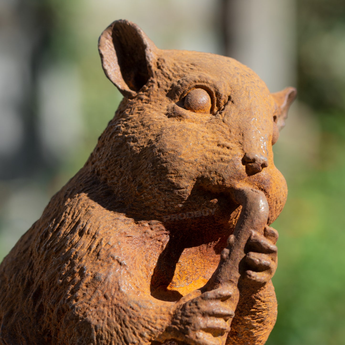Mouse With Saxophone Rusty Cast Iron Garden Ornament