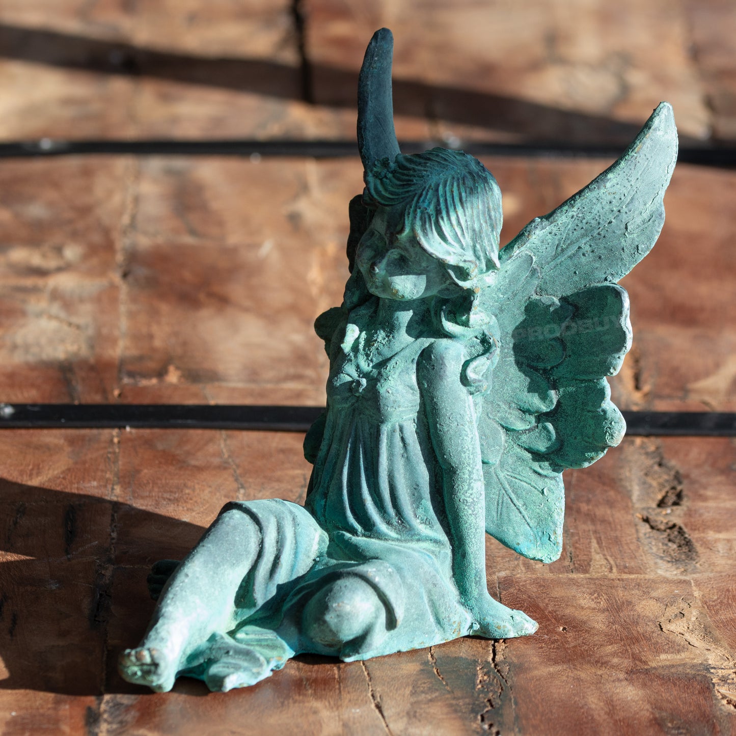 Sitting Fairy With Wings Cast Iron Garden Ornament
