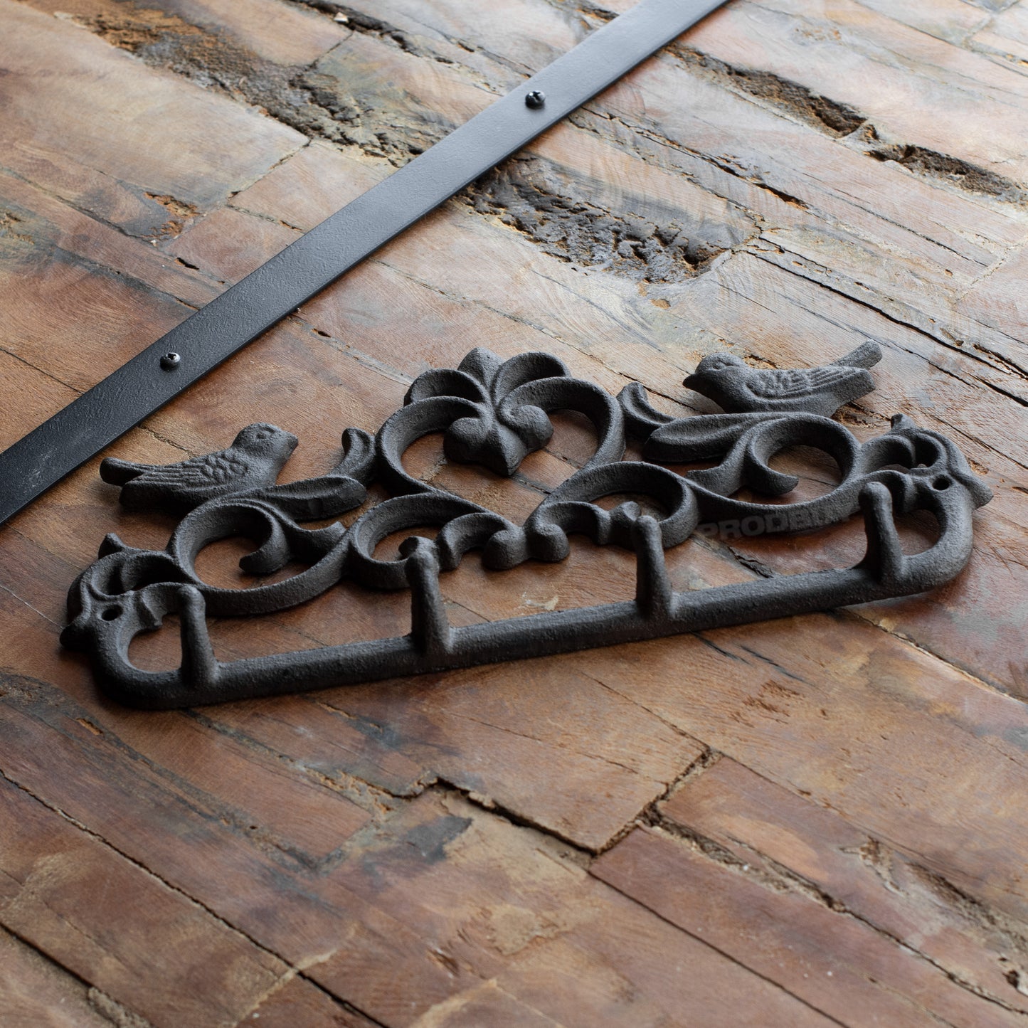 Cast Iron Love Birds 4 Hook Wall Coat Hanger