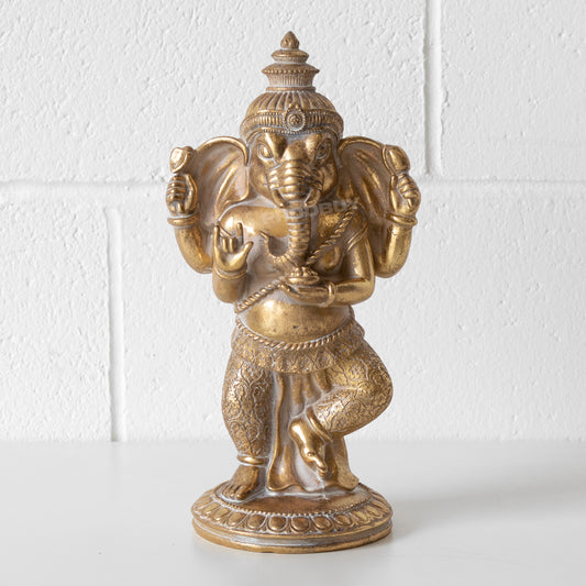 Gold Effect Dancing Ganesh 31cm Ornament