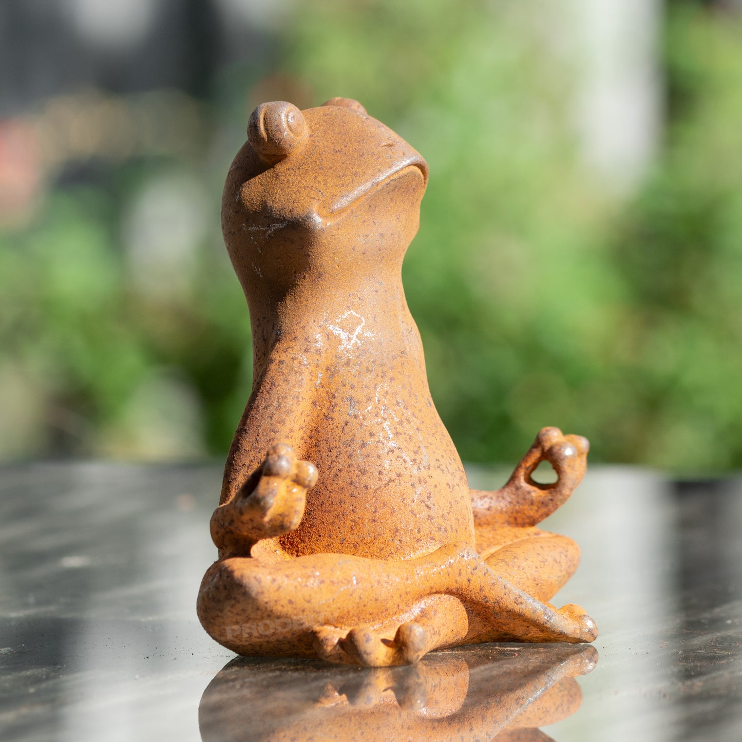 Sitting Yoga Frog Rusty Cast Iron Garden Ornament