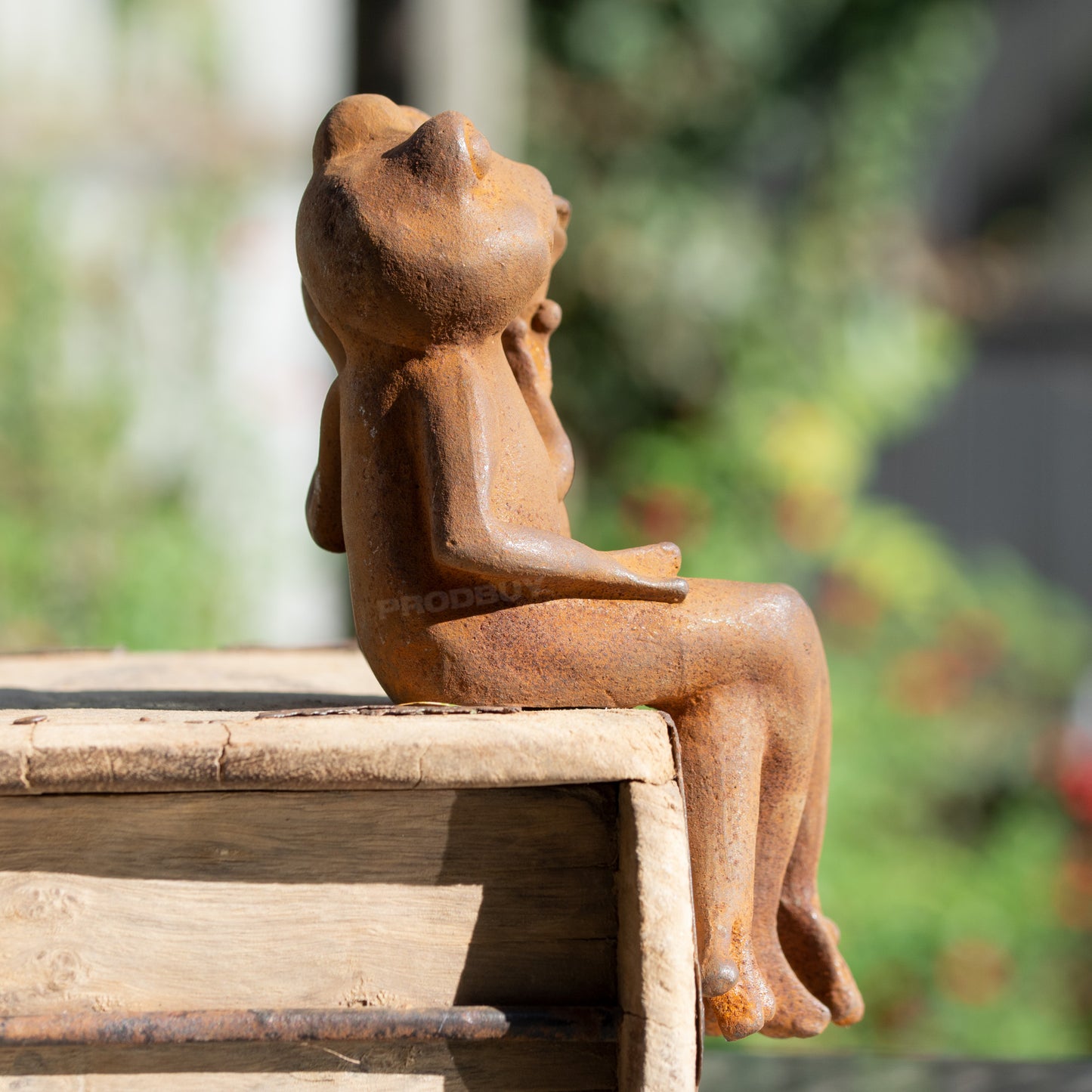 Frog Lovers Rusty Cast Iron Shelf Sitter Ornament