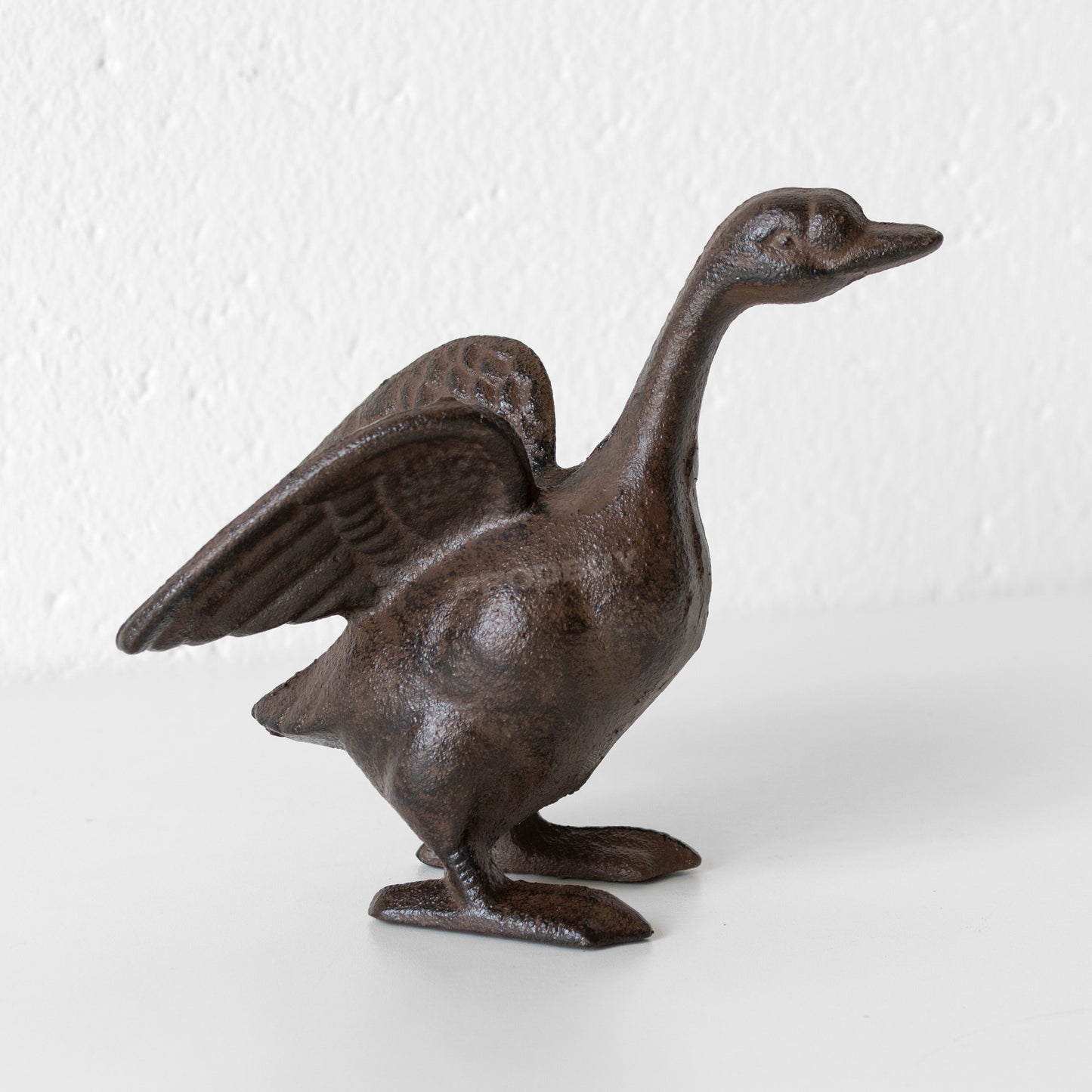 Cast Iron Duck with Wings 14cm Garden Sculpture
