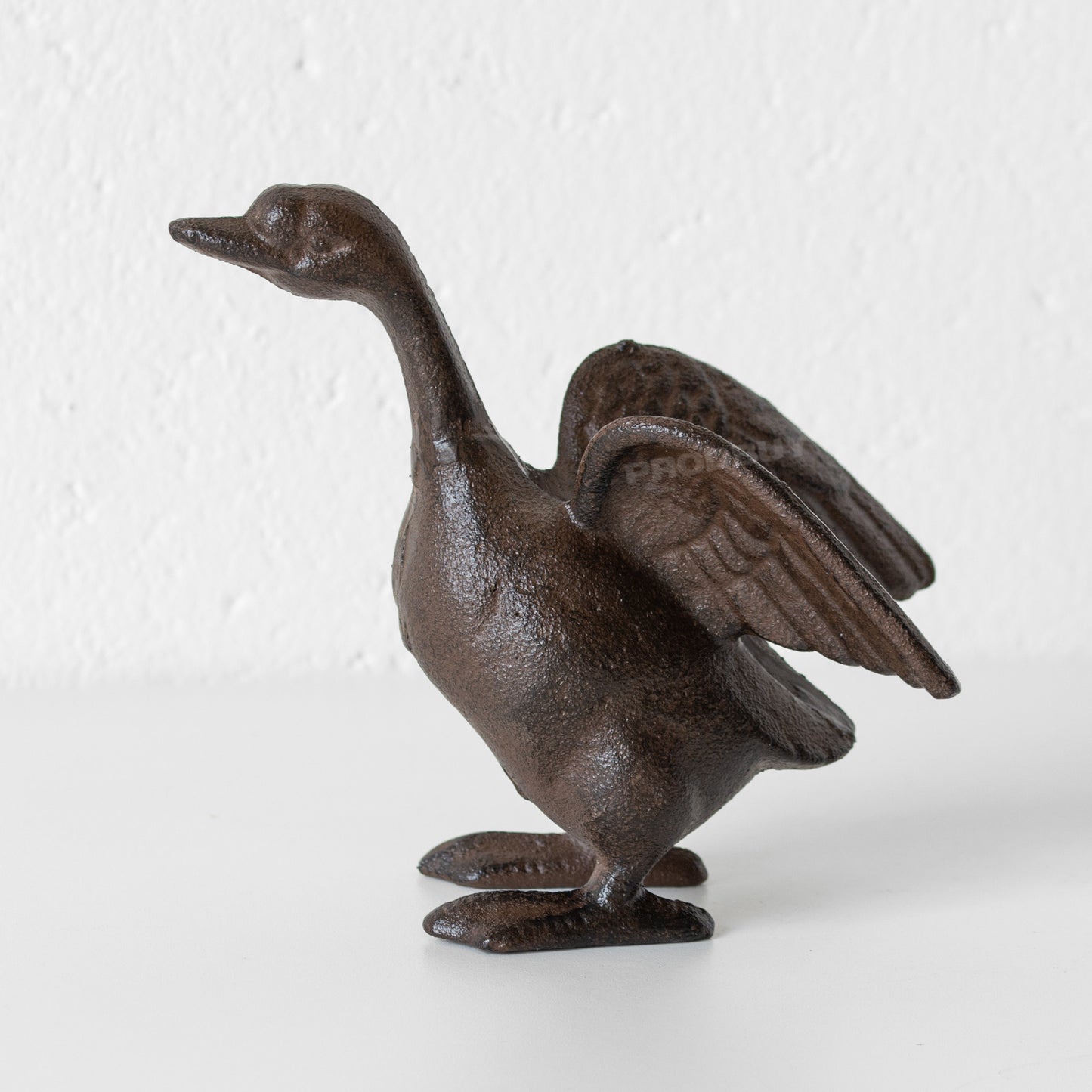 Cast Iron Duck with Wings 14cm Garden Sculpture