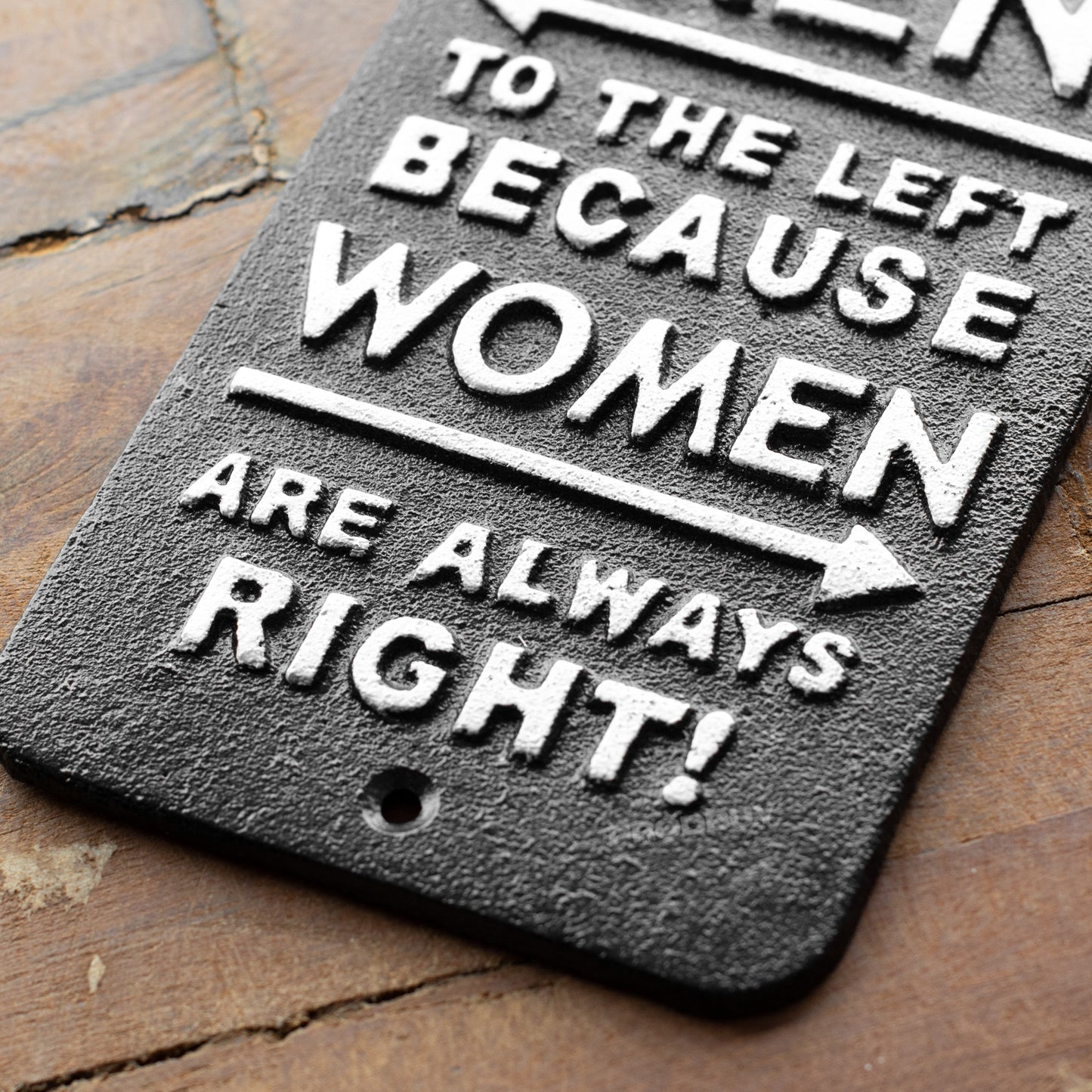 Cast Iron 'Women Are Always Right' Garden Wall Sign