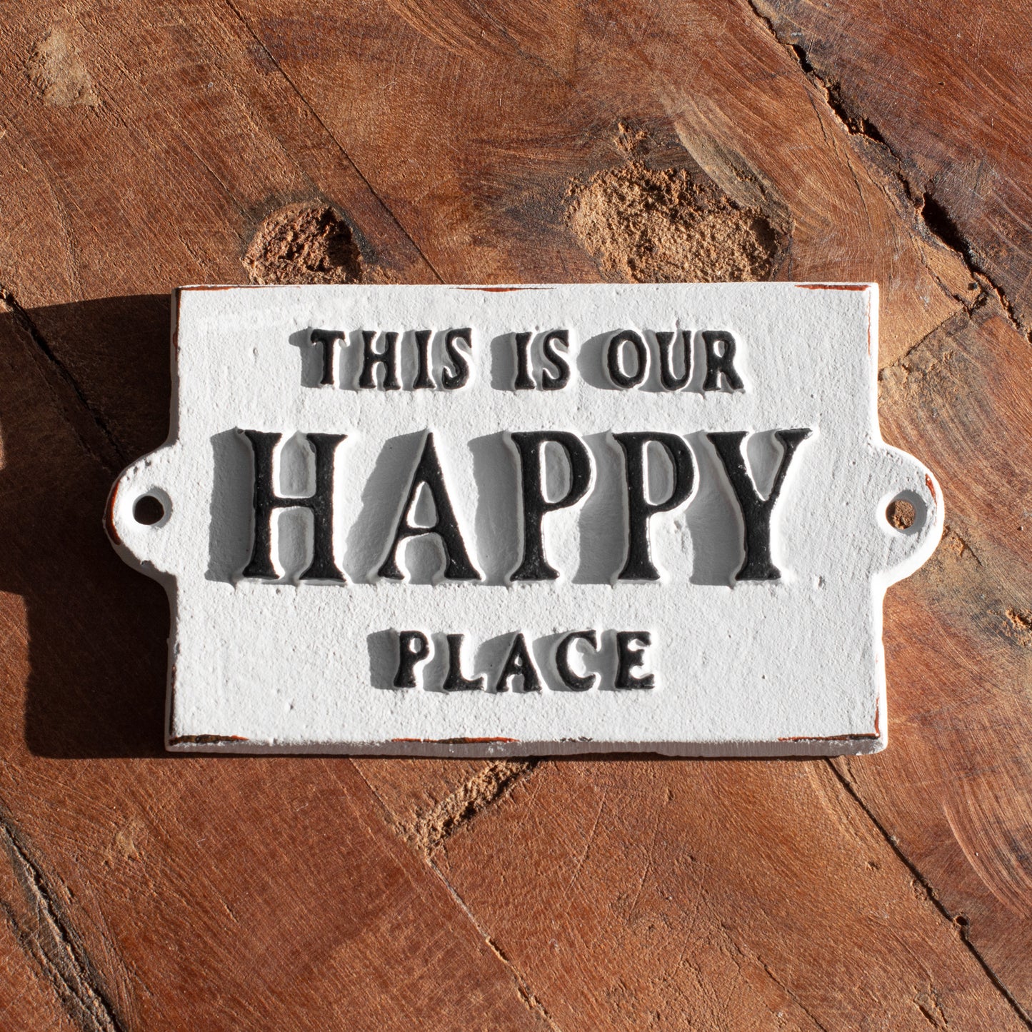Cast Iron 'This Is Our Happy Place' Wall Sign