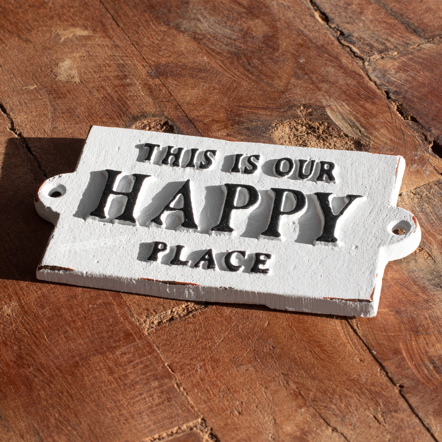 Cast Iron 'This Is Our Happy Place' Wall Sign