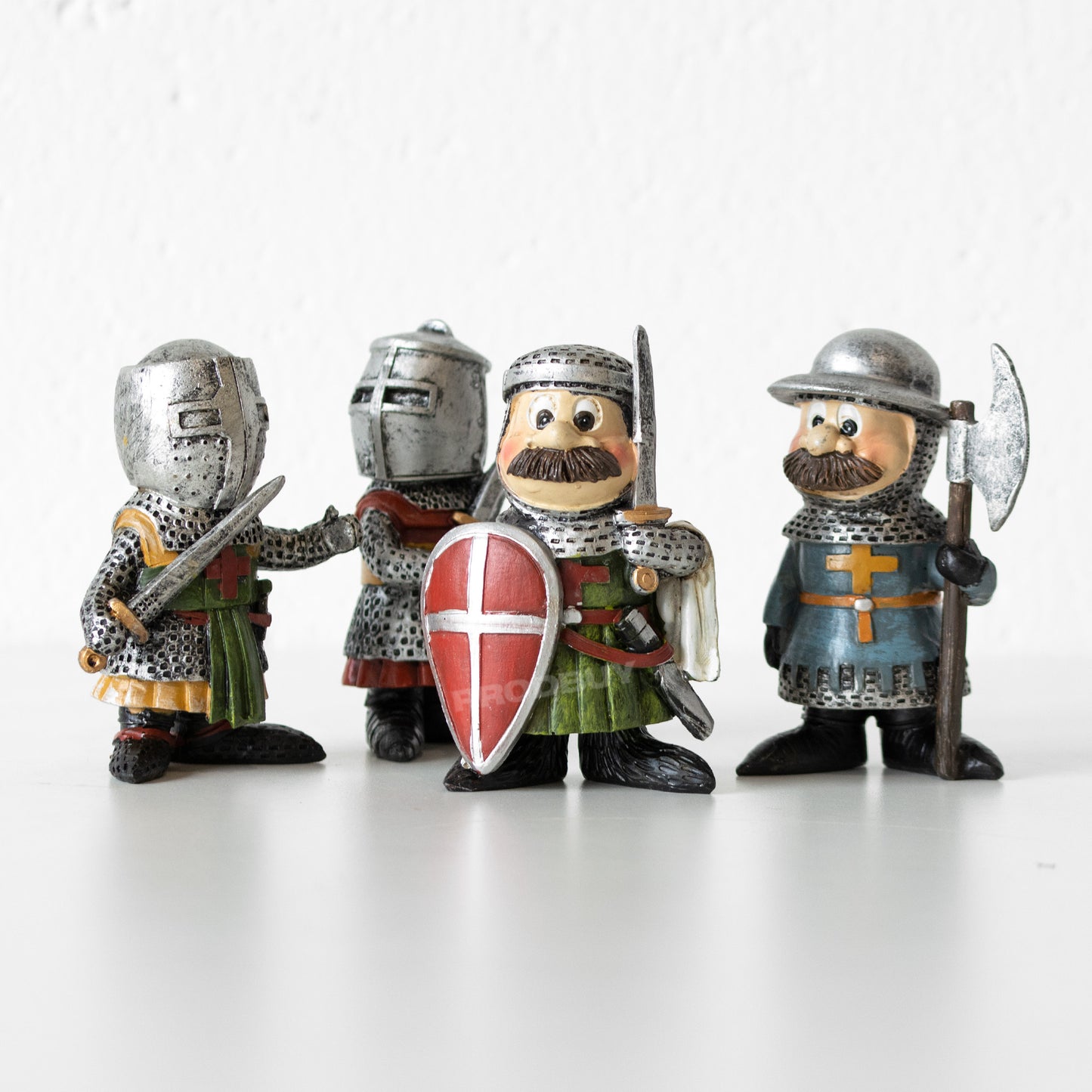 Set of 4 Small Medieval Soldier Ornaments