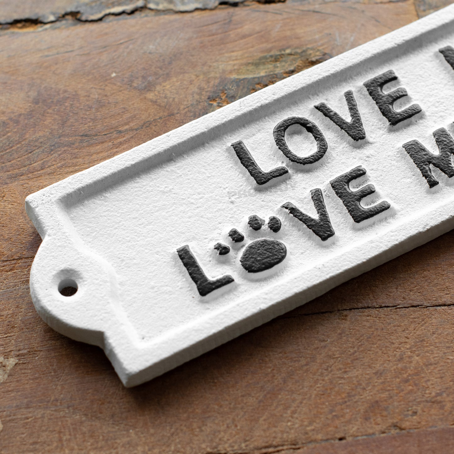 Cast Iron 'Love Me Love My Dog' Wall Sign