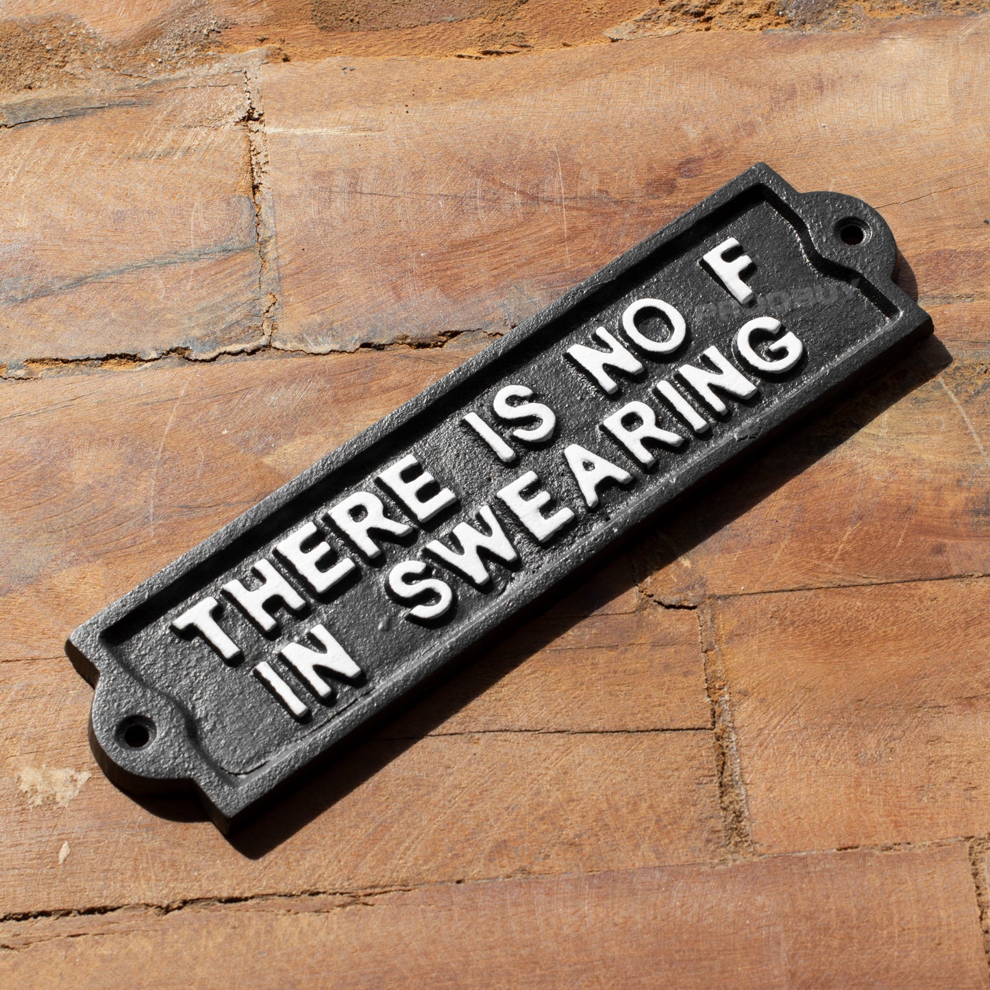 Cast Iron 'There Is No F In Swearing' Garden Wall Sign