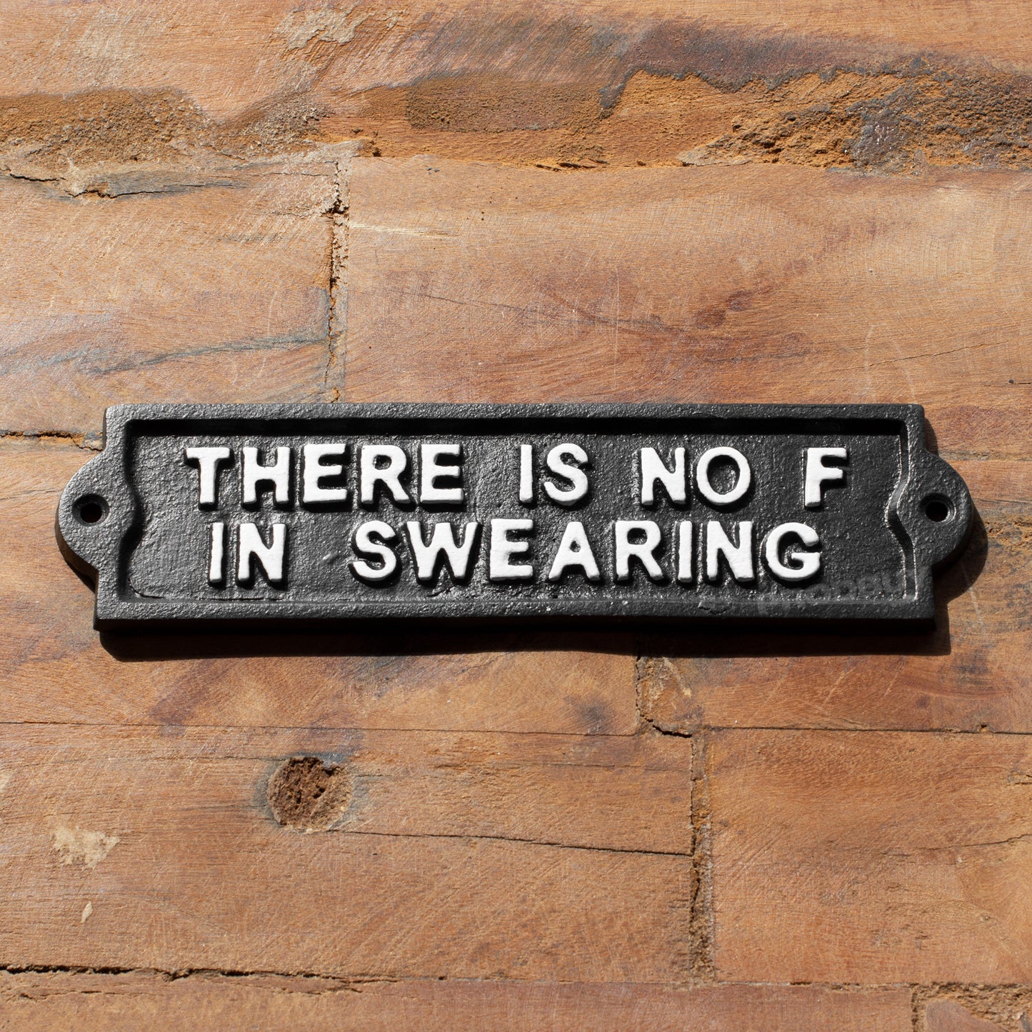 Cast Iron 'There Is No F In Swearing' Garden Wall Sign