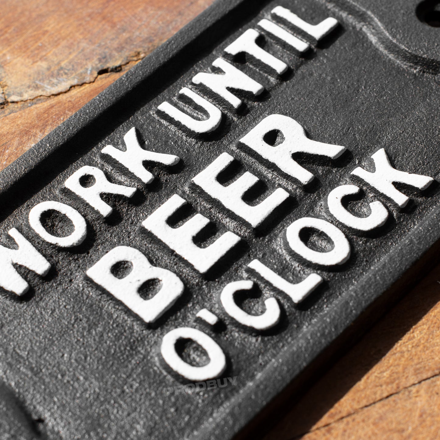 Cast Iron 'I Work Until Beer O'Clock' Wall Sign