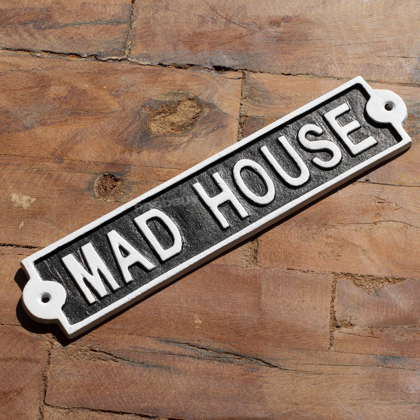 Cast Iron 'Mad House' Garden Wall Sign