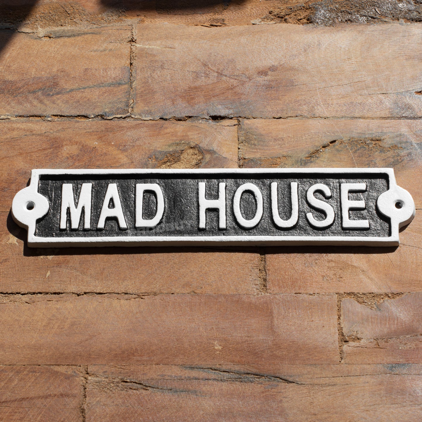 Cast Iron 'Mad House' Garden Wall Sign