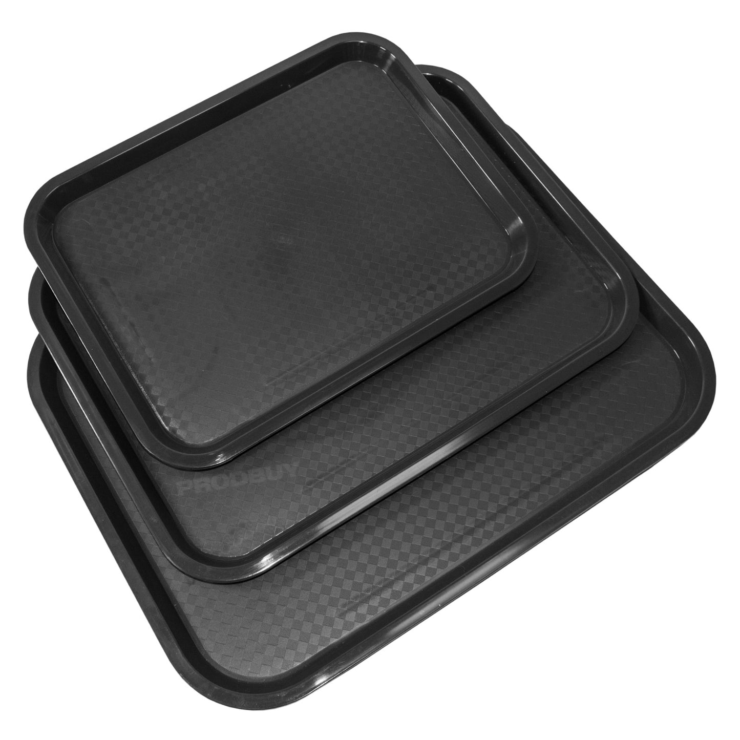 Set of 3 Assorted Black Canteen Serving Trays