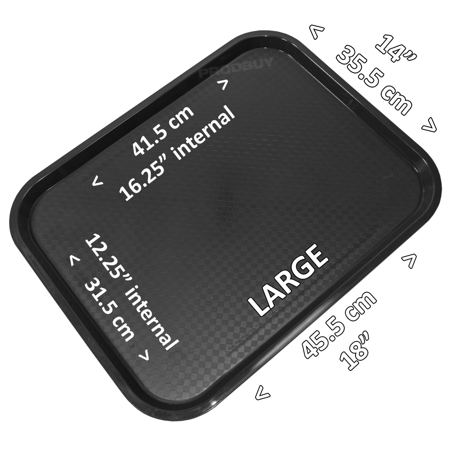 Set of 3 Assorted Black Canteen Serving Trays