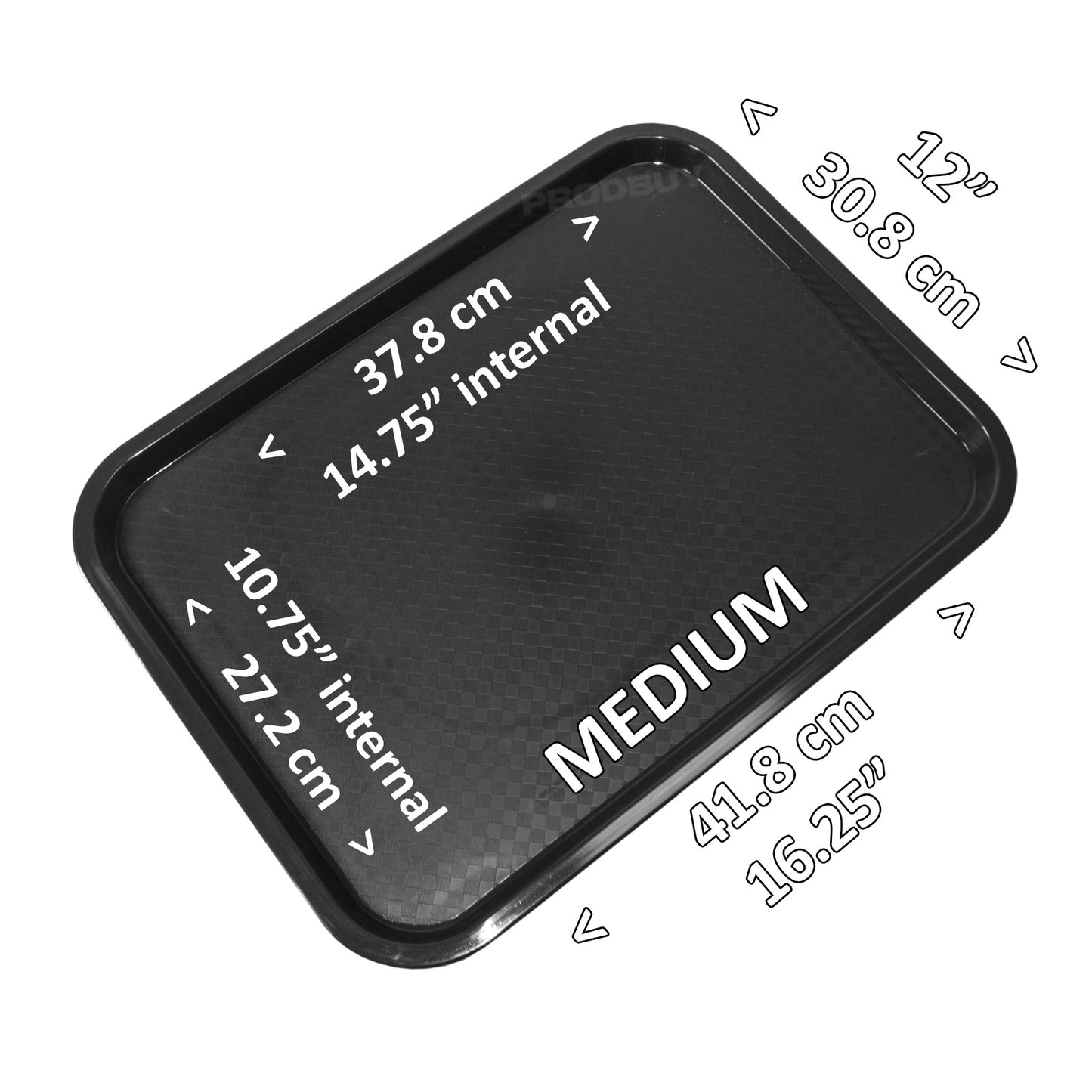 Set of 3 Assorted Black Canteen Serving Trays