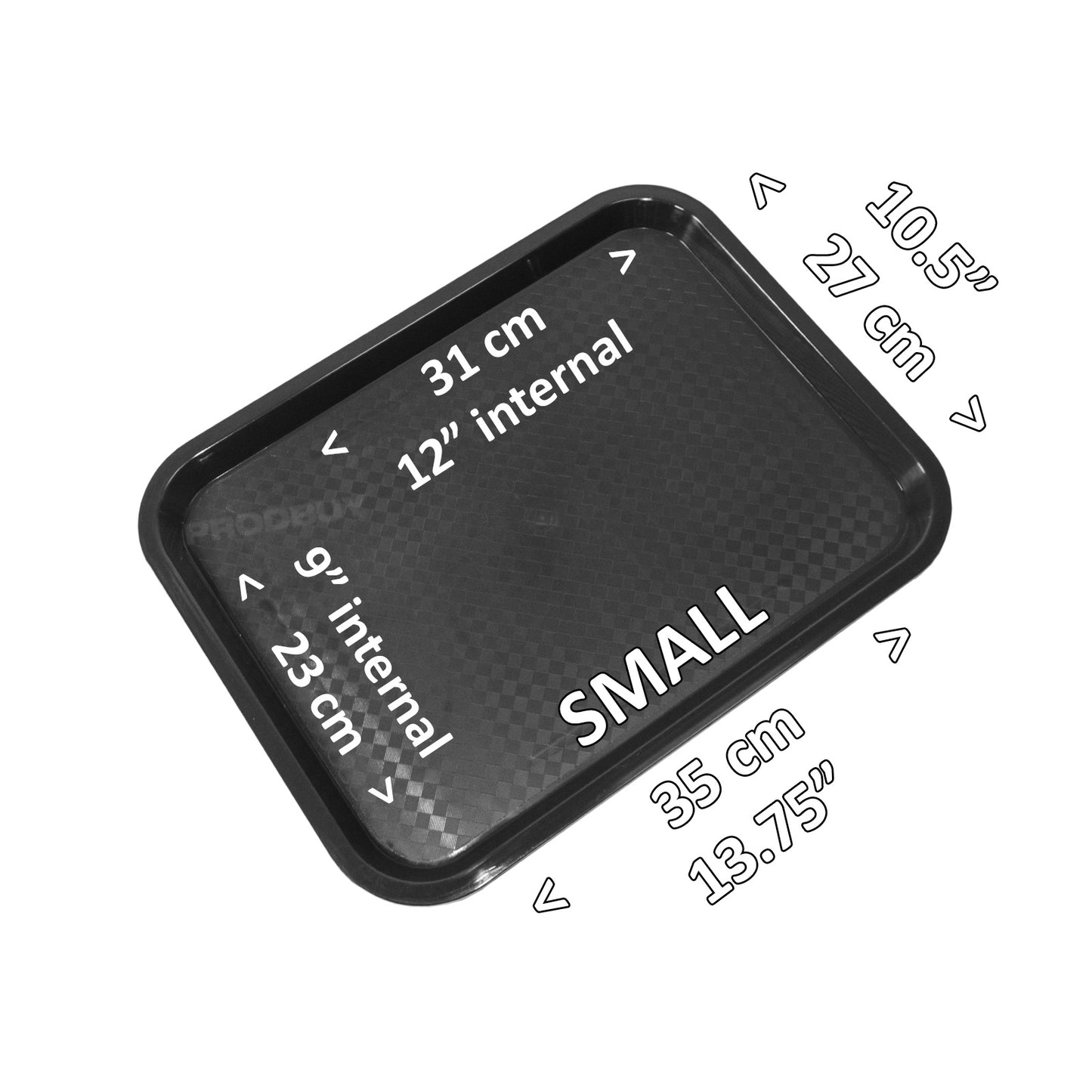 Set of 3 Assorted Black Canteen Serving Trays