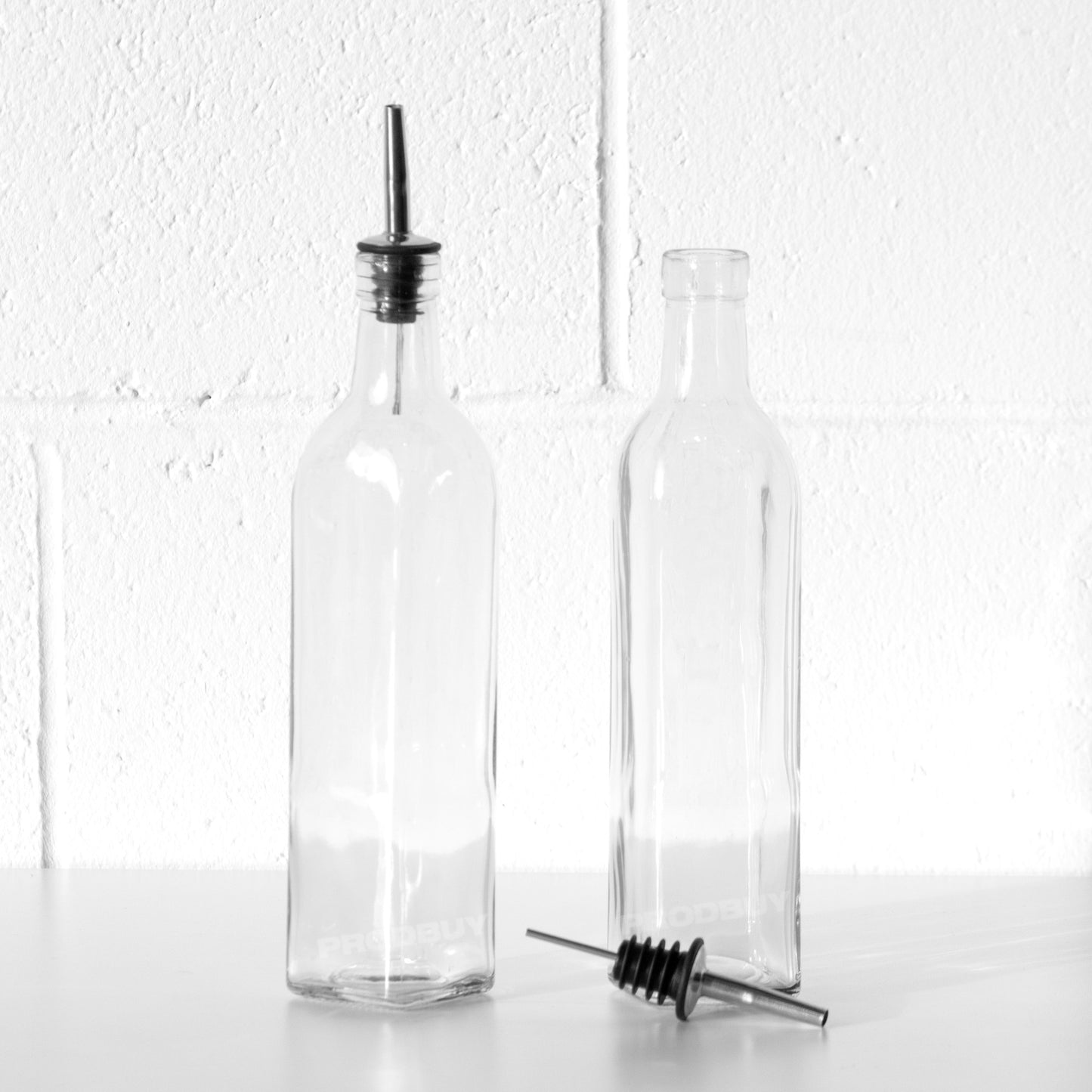 Set of 2 Glass 500ml Olive Oil & Vinegar Bottles
