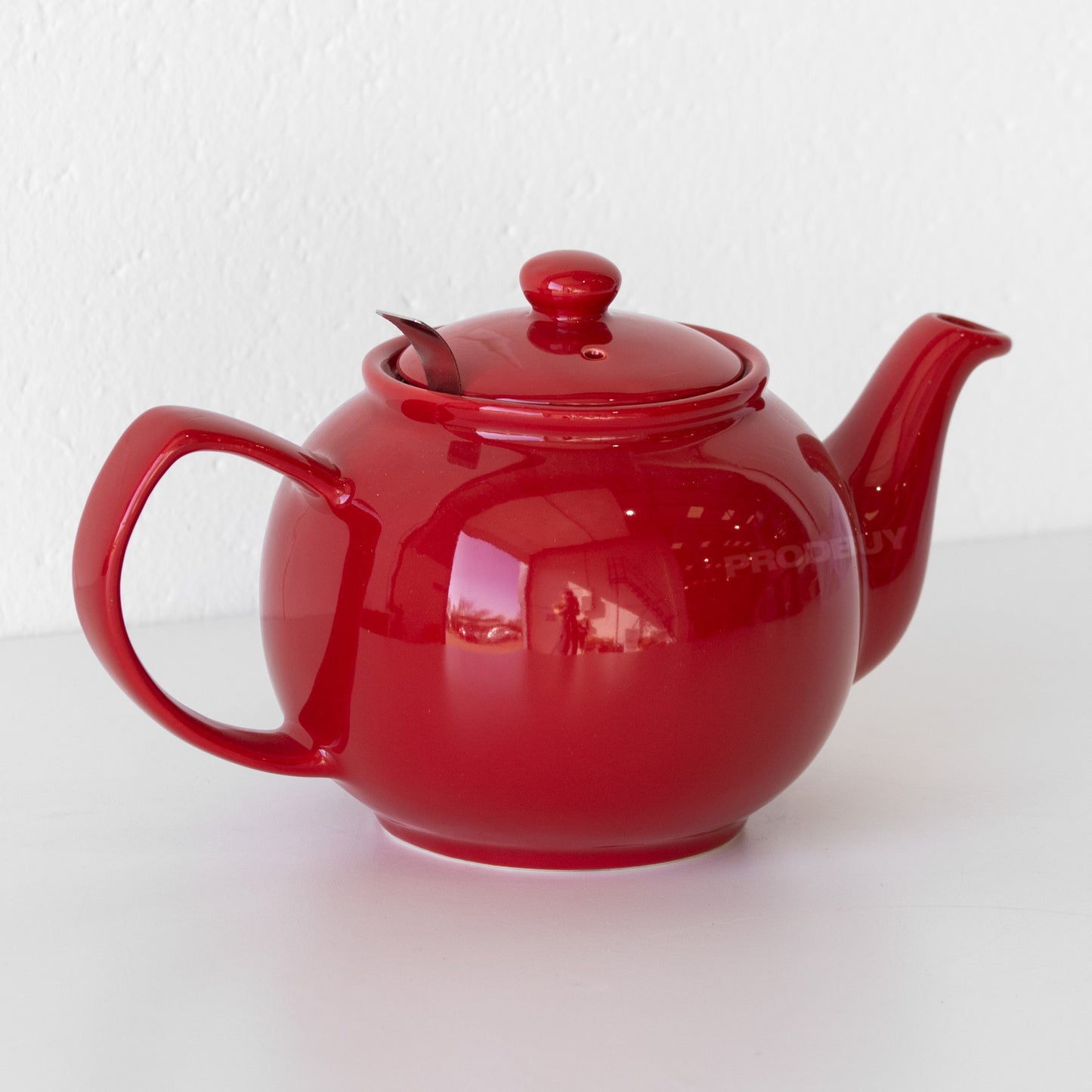 Red 1 Litre Ceramic Teapot & Infuser Basket