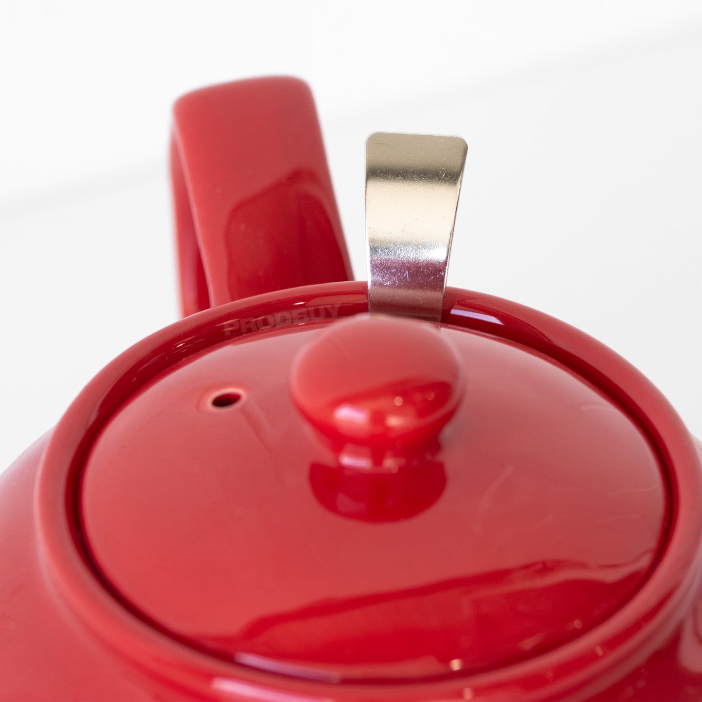 Red 1 Litre Ceramic Teapot & Infuser Basket