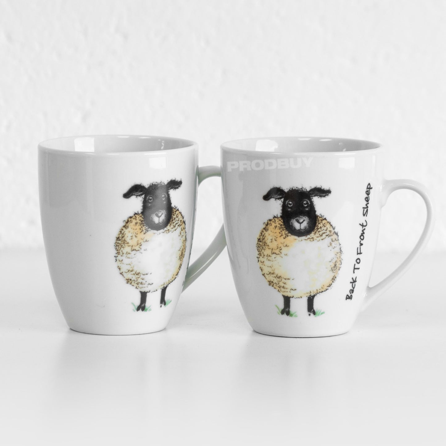 Set of 4 'Back To Front' Sheep Coffee Mugs
