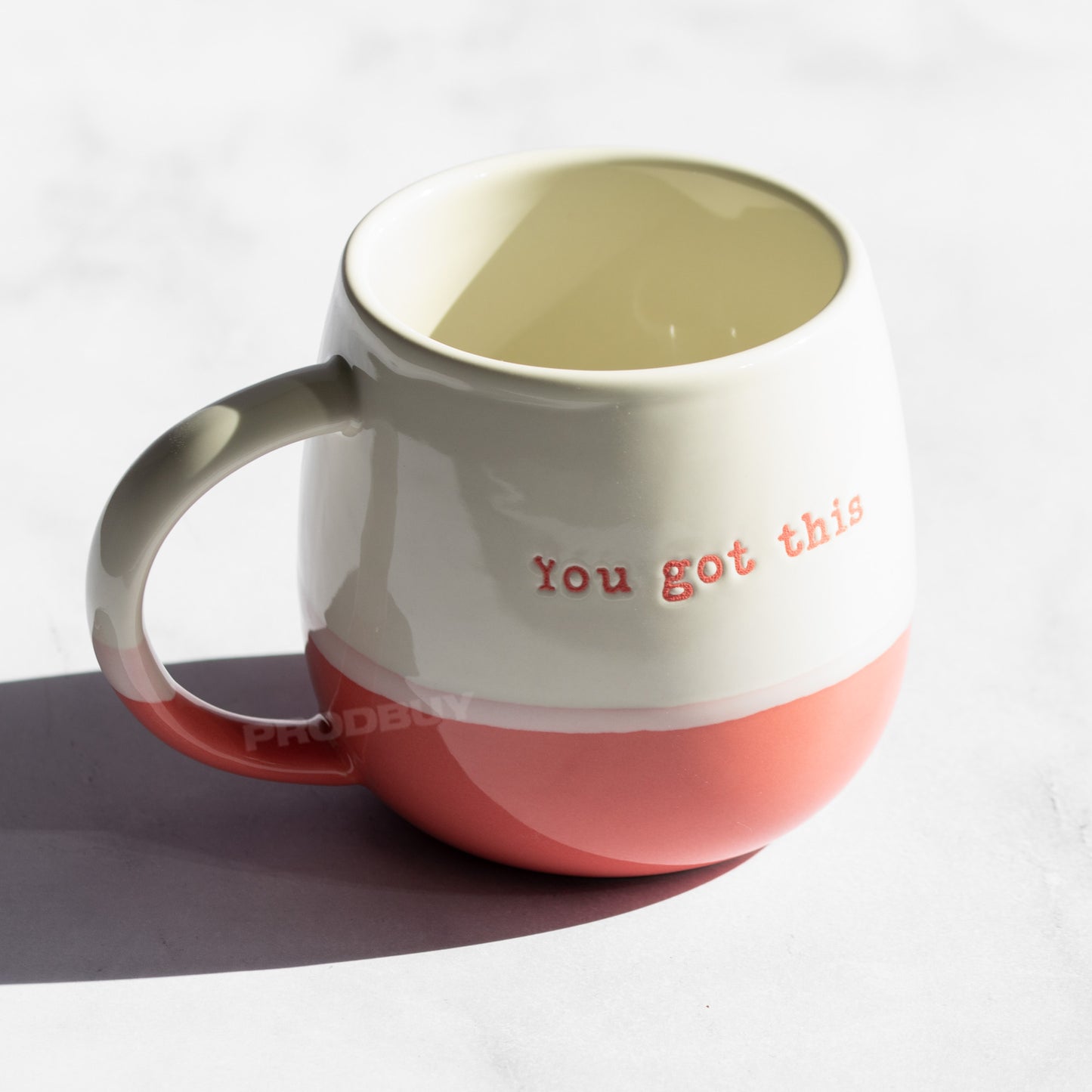 Happy 12oz Stoneware Two-Tone Coffee Mug