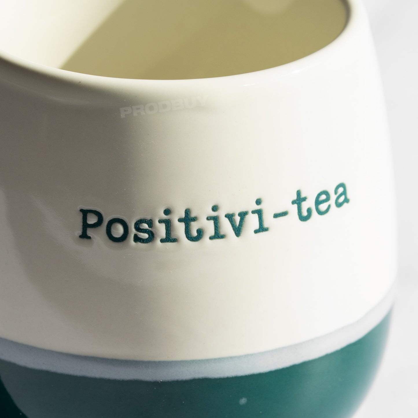 Happy 12oz Stoneware Two-Tone Coffee Mug