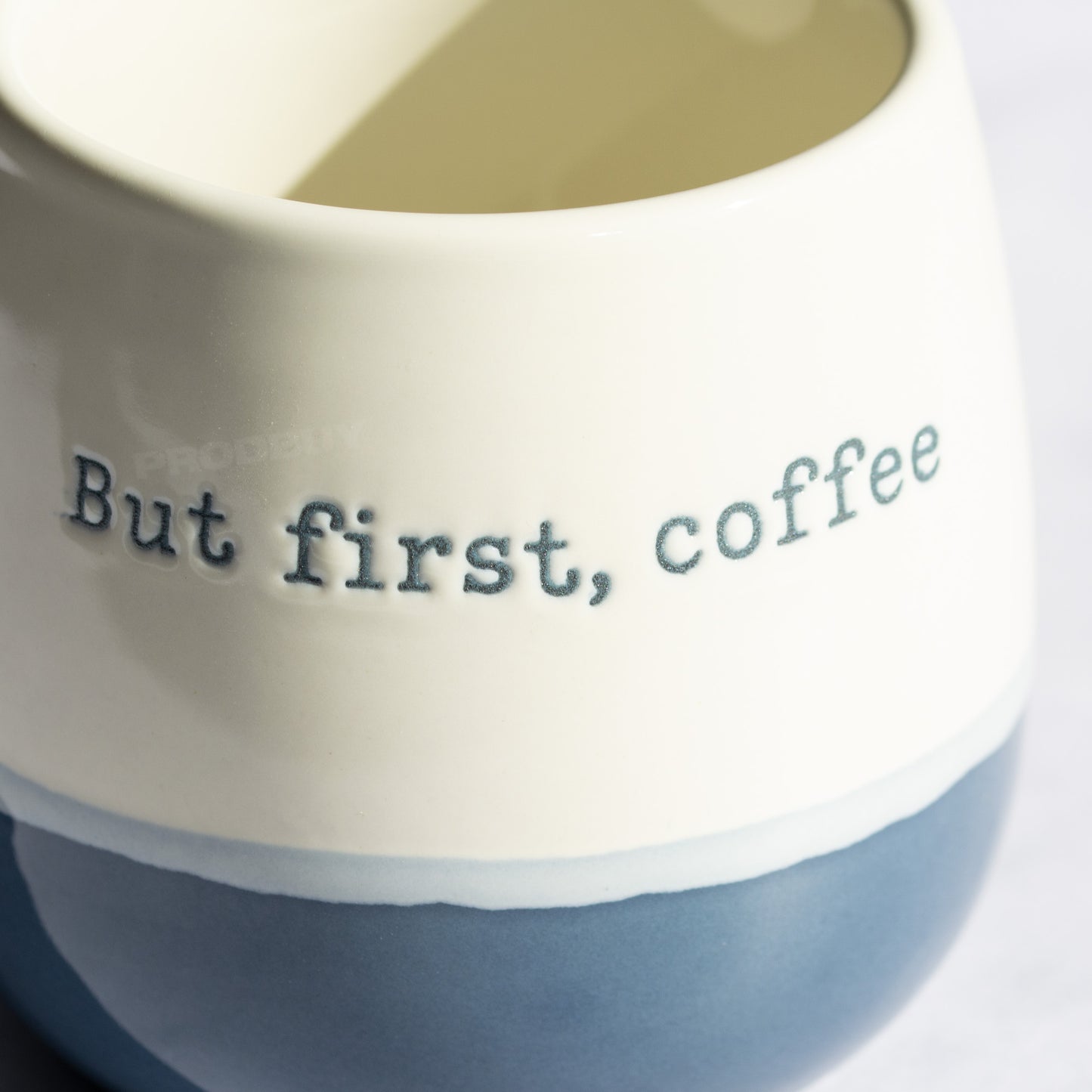 Happy 12oz Stoneware Two-Tone Coffee Mug
