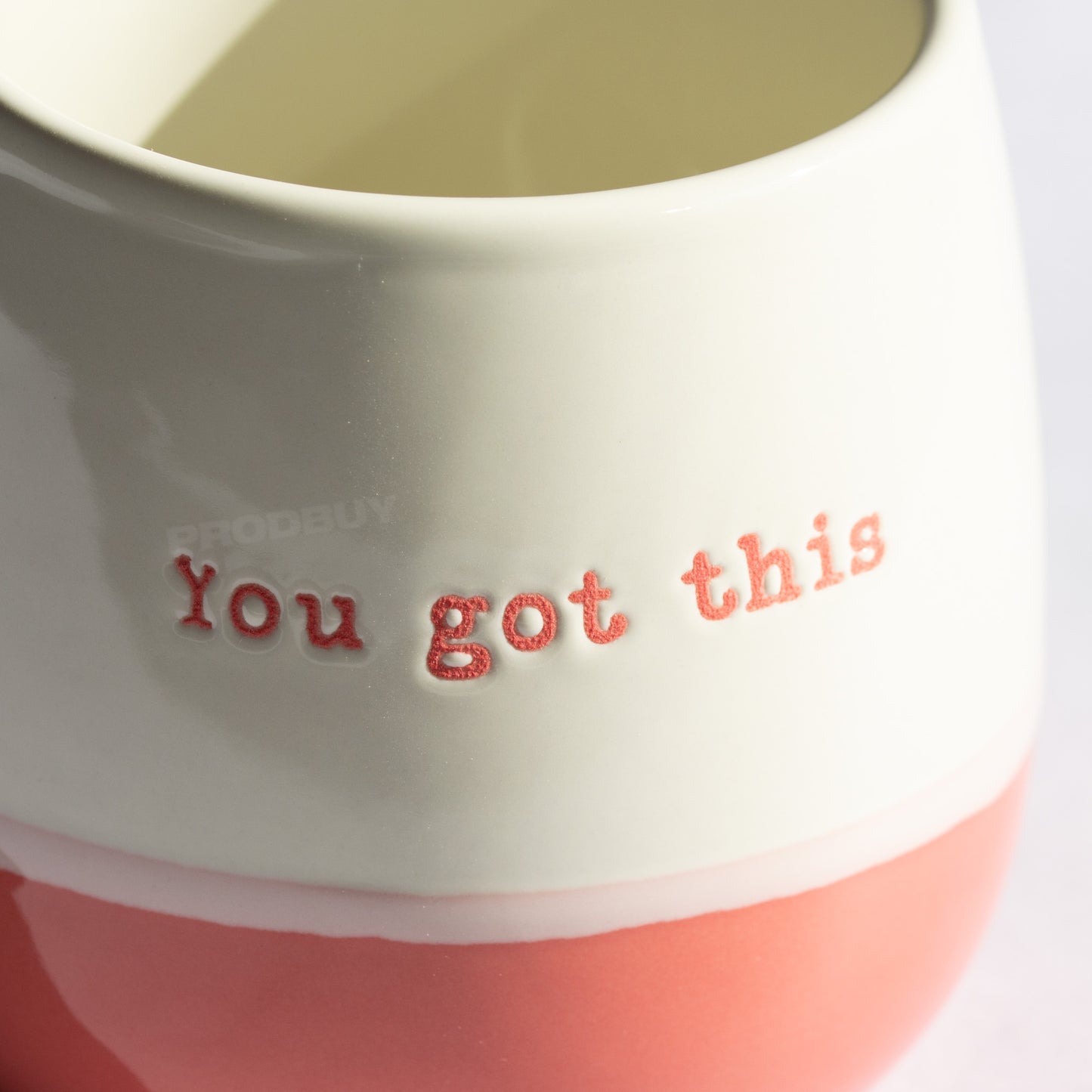 Happy 12oz Stoneware Two-Tone Coffee Mug