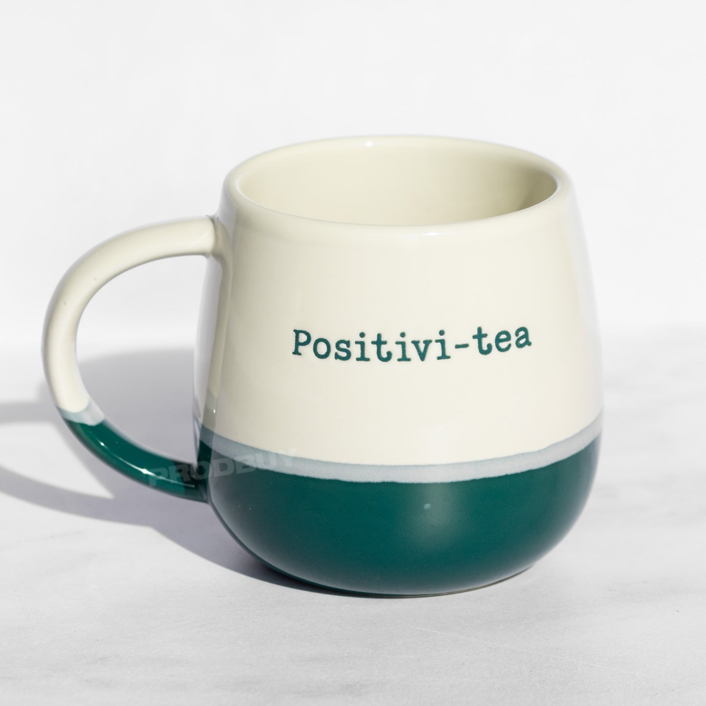 Happy 12oz Stoneware Two-Tone Coffee Mug