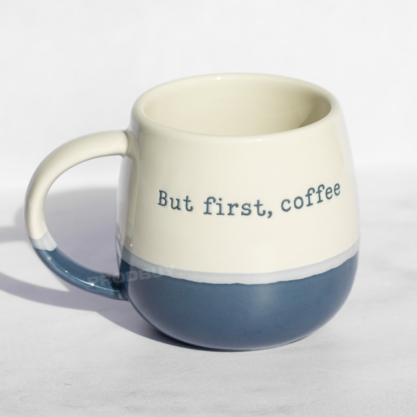 Happy 12oz Stoneware Two-Tone Coffee Mug