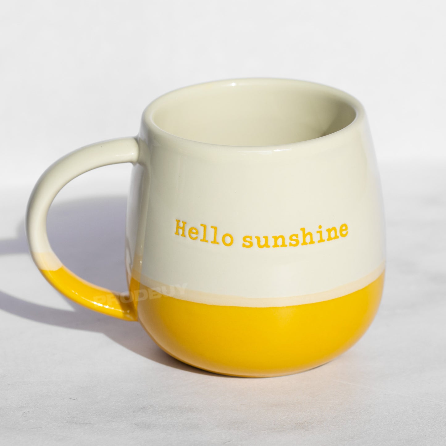 Happy 12oz Stoneware Two-Tone Coffee Mug