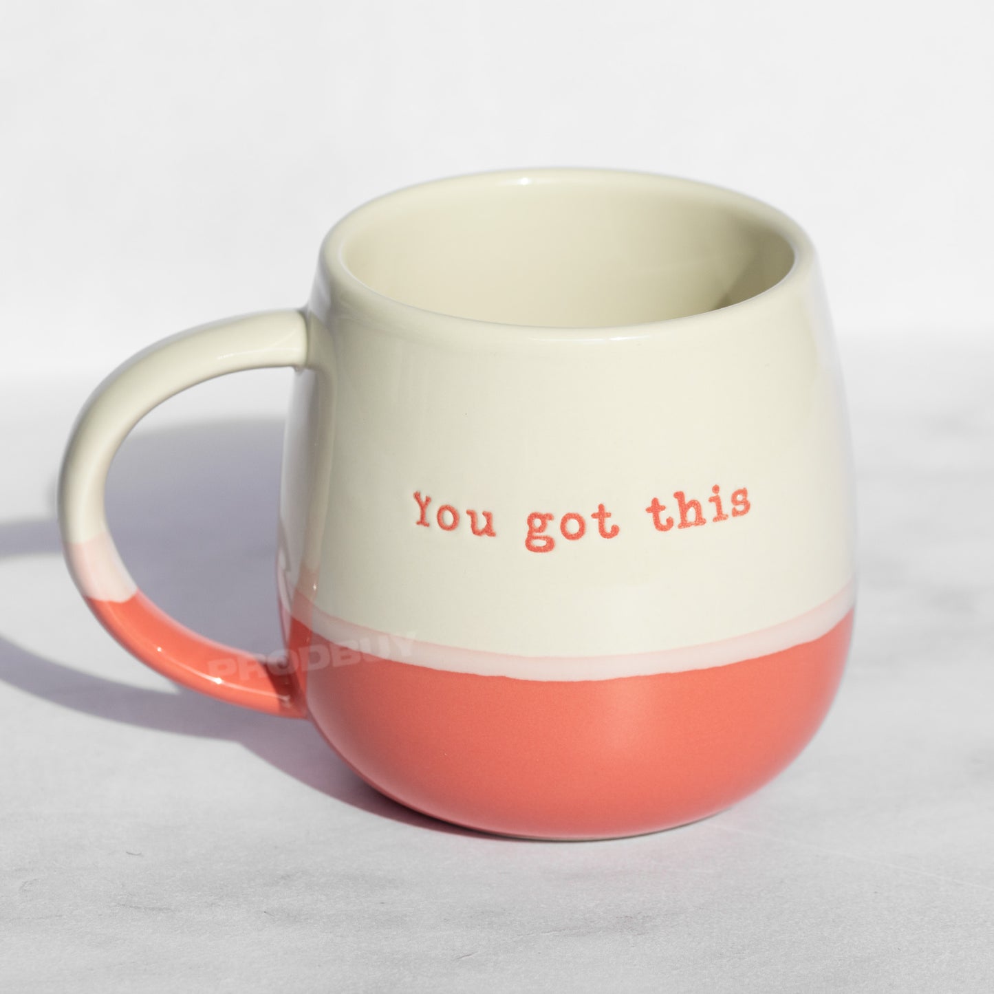 Happy 12oz Stoneware Two-Tone Coffee Mug