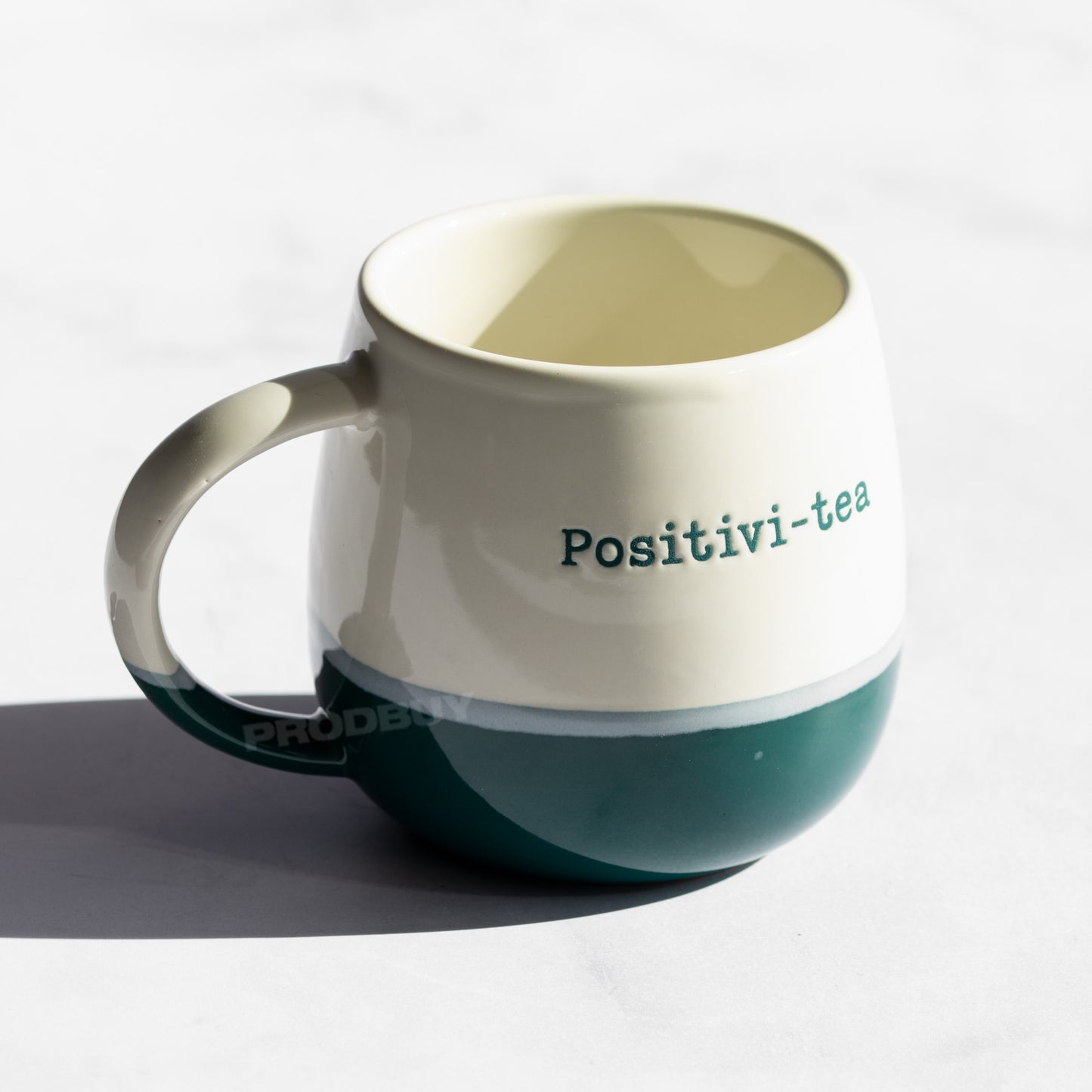Happy 12oz Stoneware Two-Tone Coffee Mug