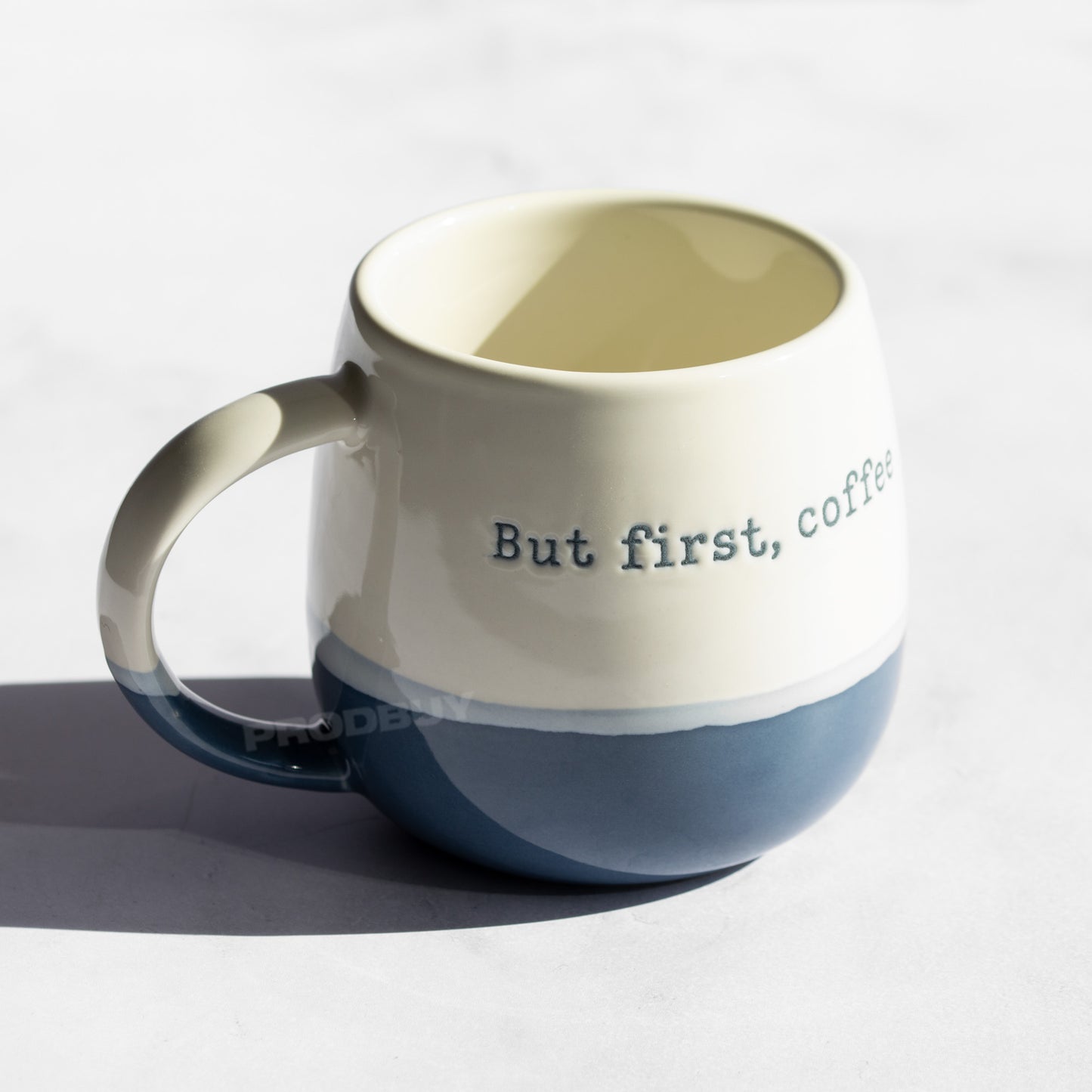 Happy 12oz Stoneware Two-Tone Coffee Mug