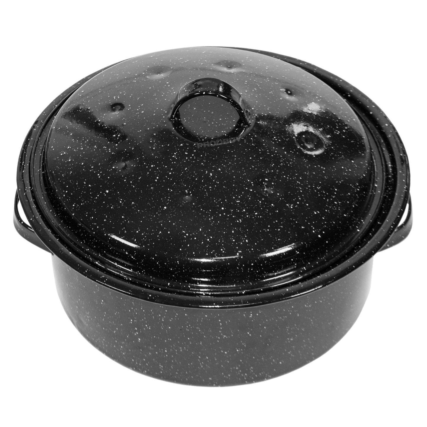 Large Back 4.5 Litre Round Self Basting Enamel Roasting Dish