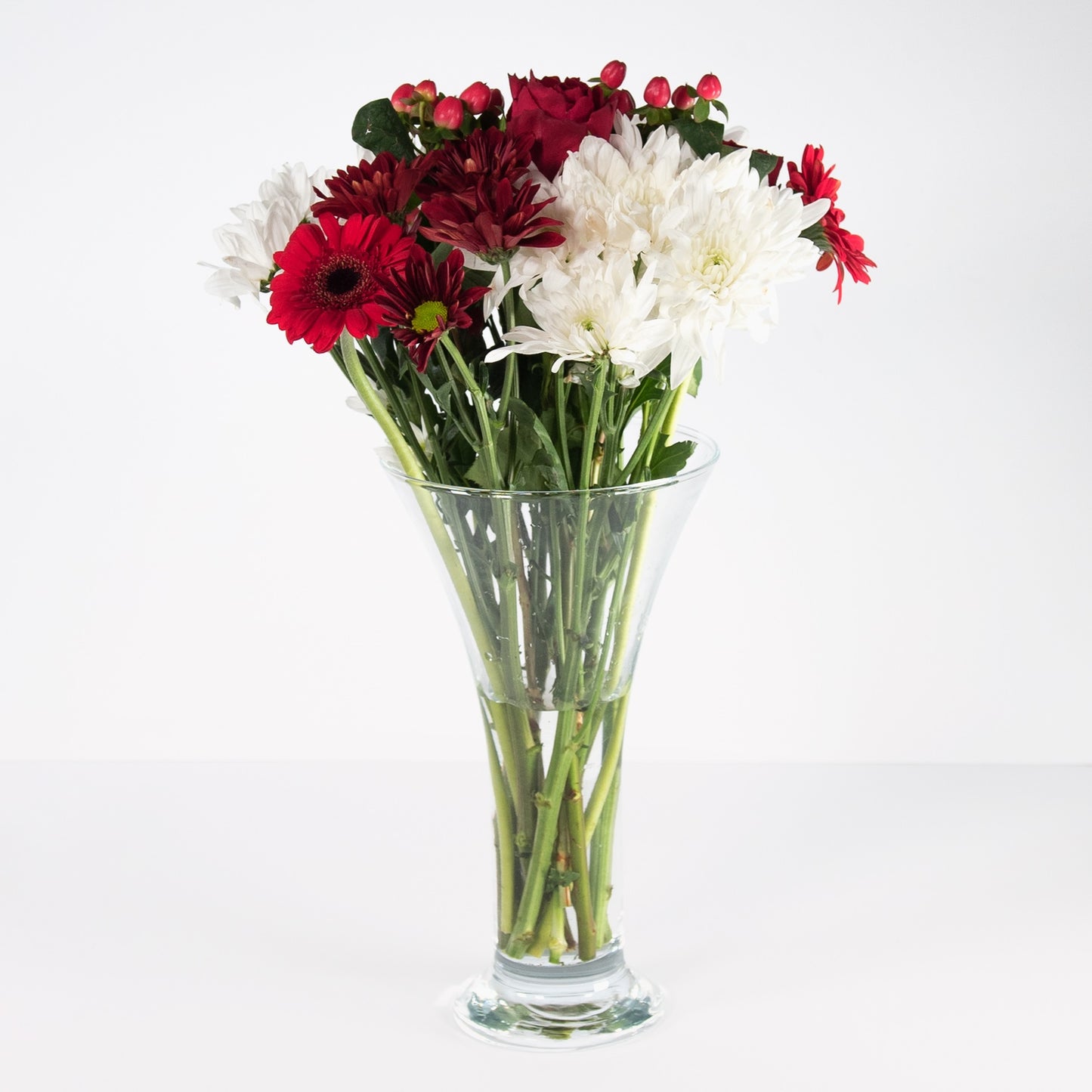 27cm Tall Tumpet Shape Glass Vase
