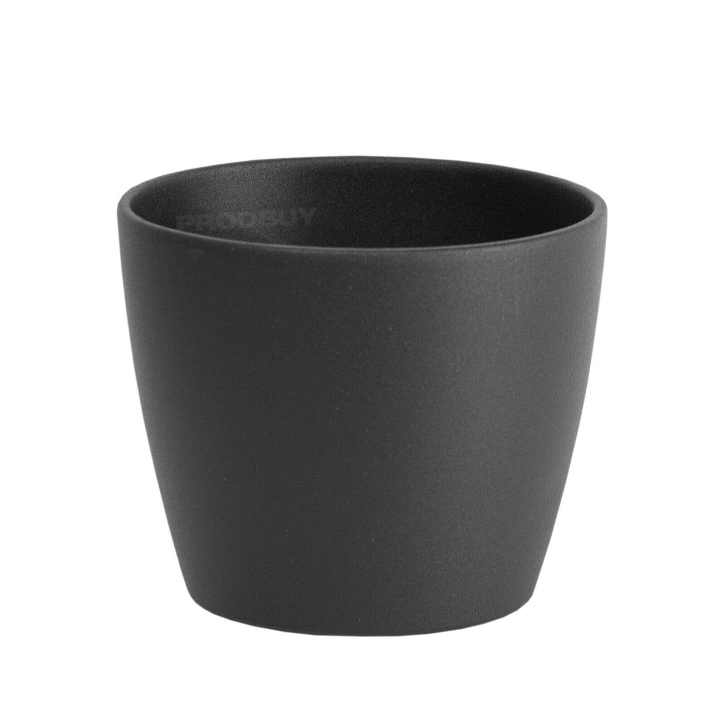 Set of 2 x Round Matt Black Ceramic Houseplant Pot Covers