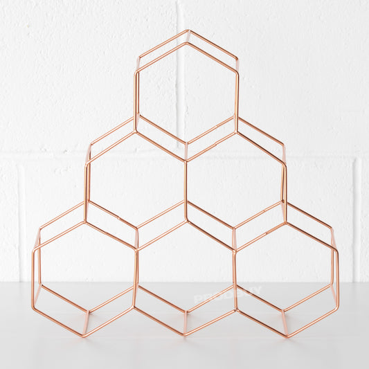 Wine Rack 6 Bottle Storage Copper Colour