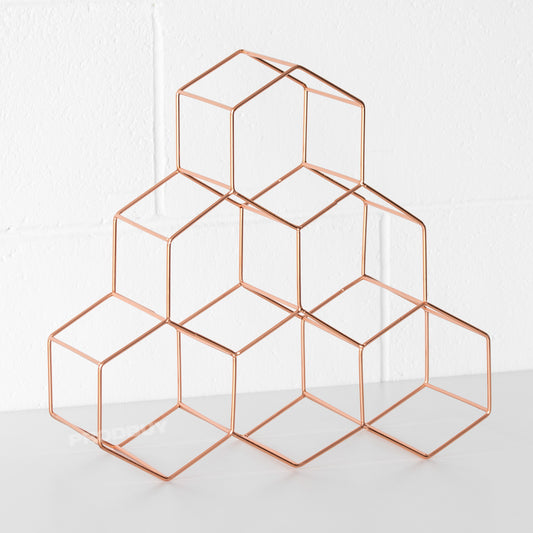 Wine Rack 6 Bottle Storage Copper Colour