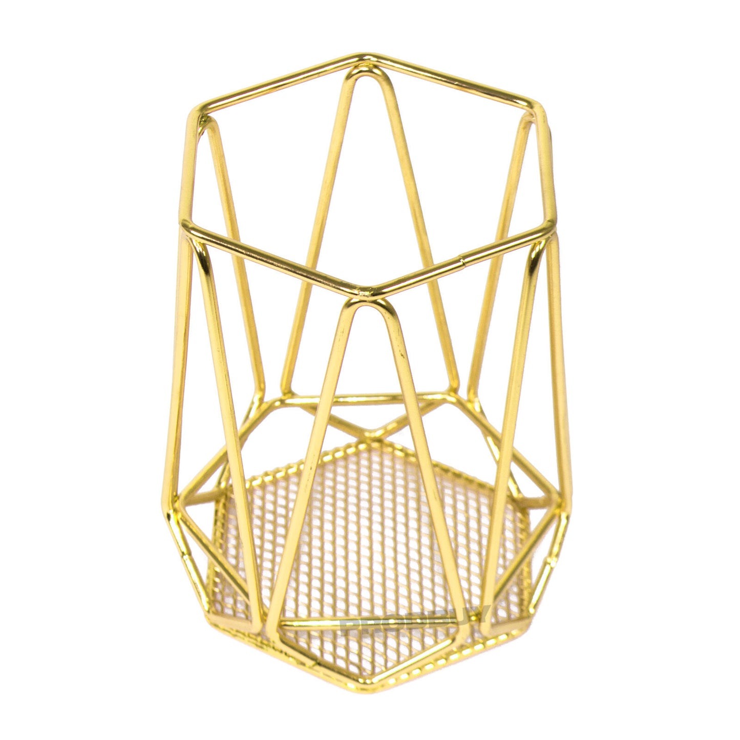 Metal Wire Geometric Gold Cutlery & Utensil Holder Pot
