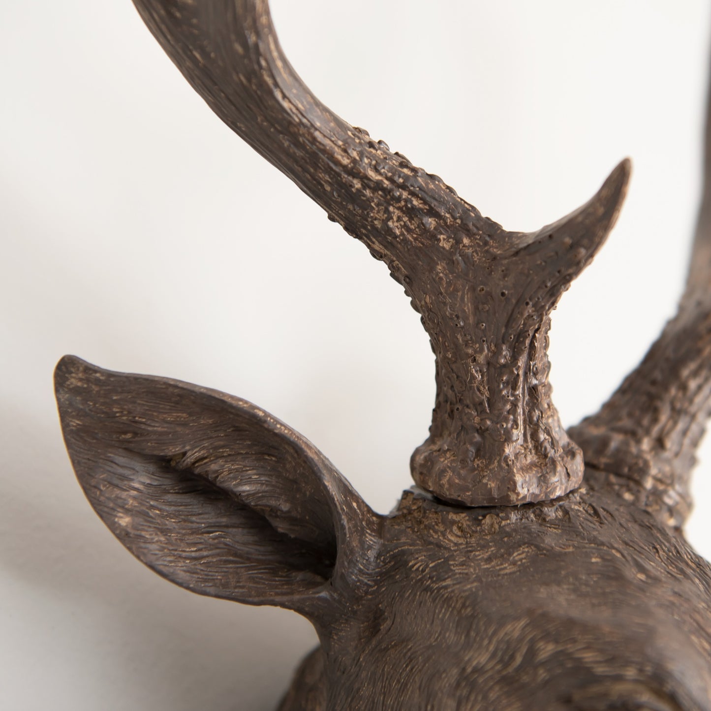 Stag Head Wall Mounted Reindeer Ornament With Large Antlers