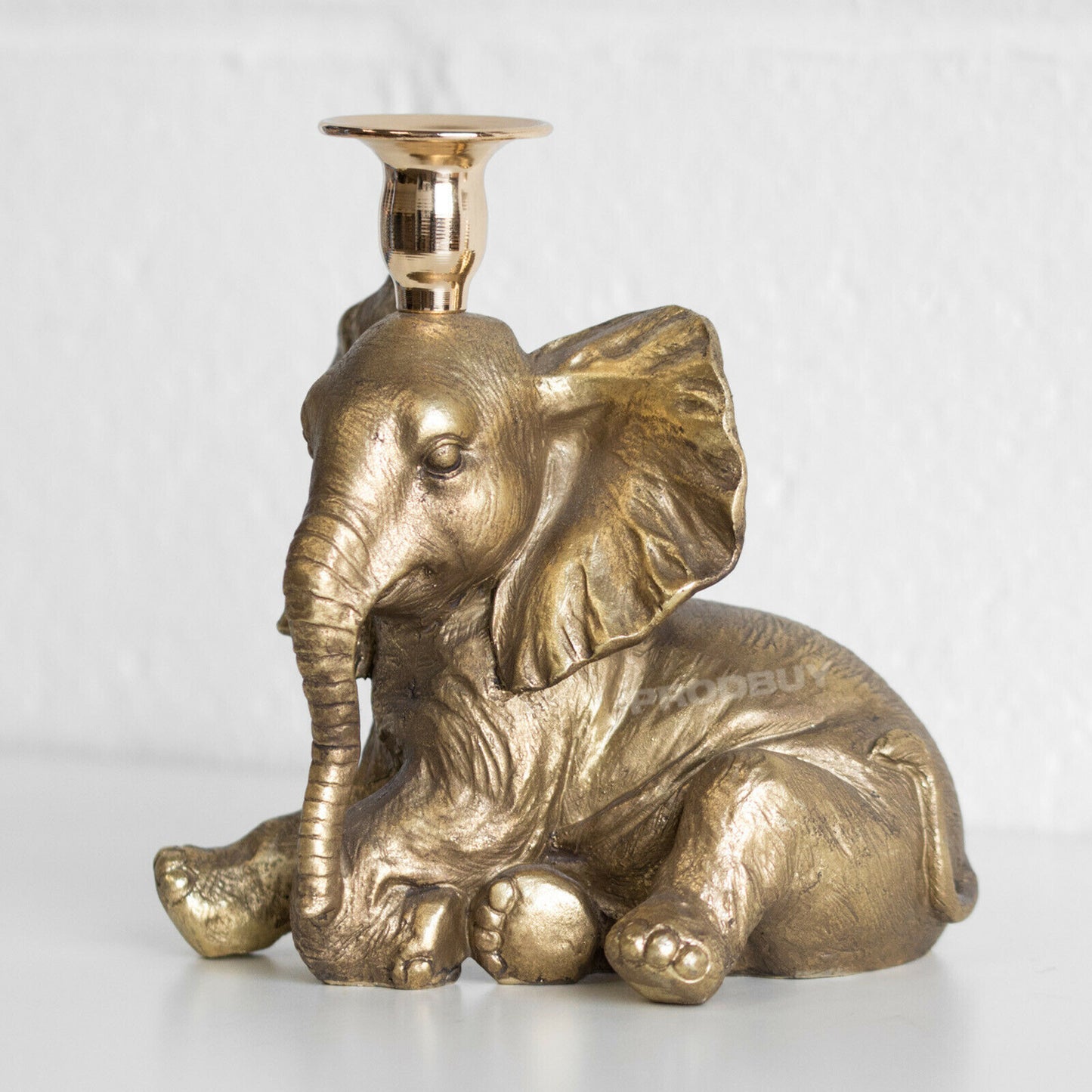 Sitting Elephant 20cm Taper Candlestick