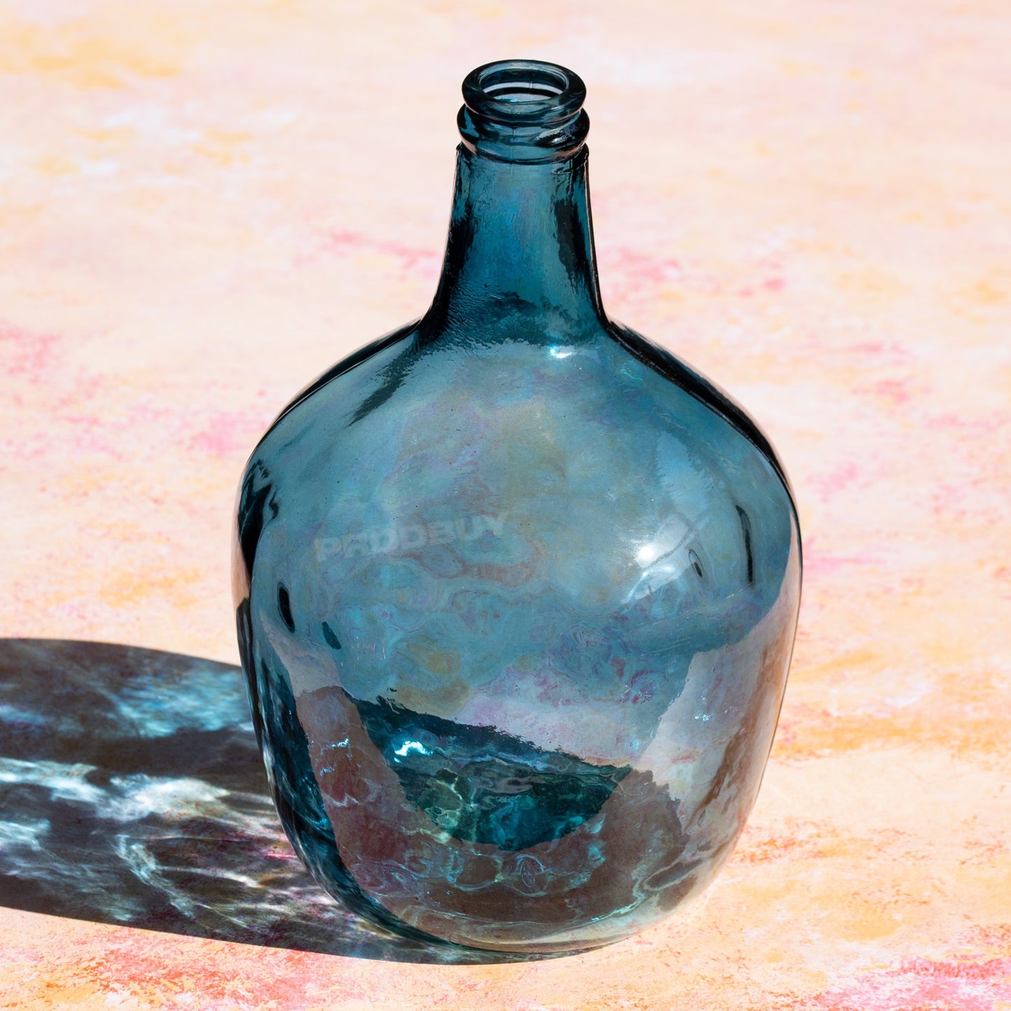 30cm Large Tall Recycled Blue Glass Vase